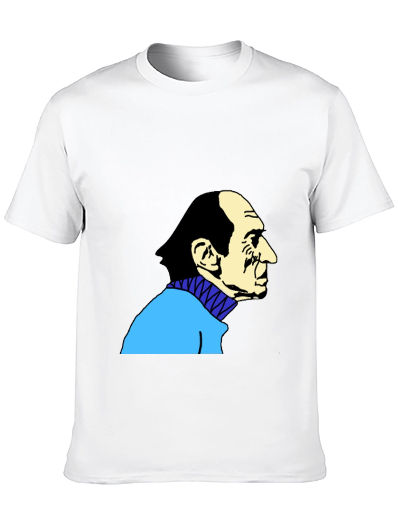 Black Optical Illusion Old Man/Sax Player Graphic Tee view 10