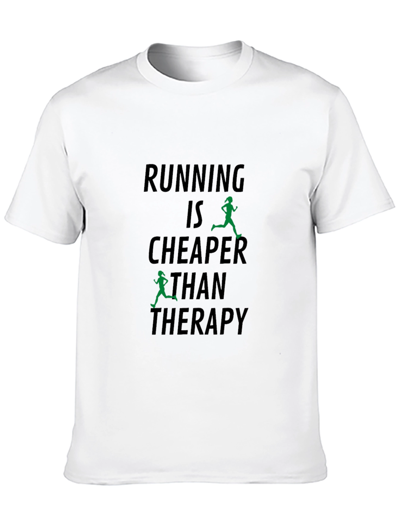 Black Running is Cheaper Than Therapy T-Shirt view 10