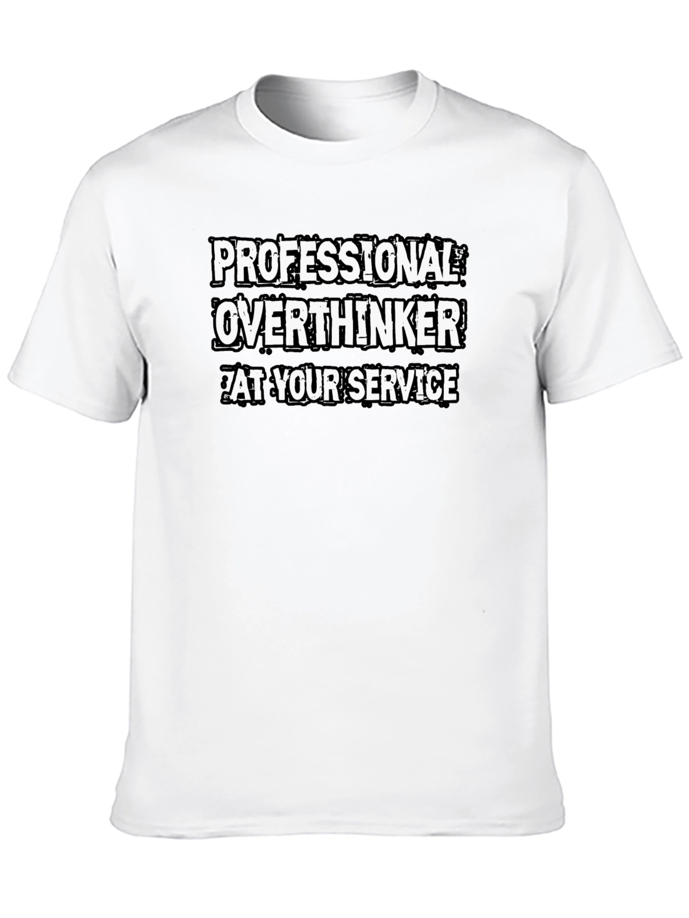 Black Professional Overthinker T-Shirt - Black Cotton Tee view 10