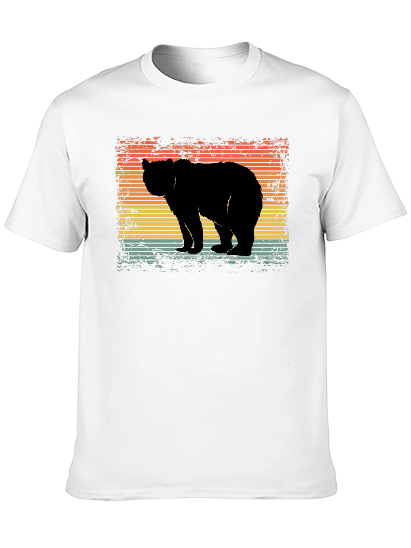 Black Retro Bear Silhouette Graphic T-Shirt view 10
