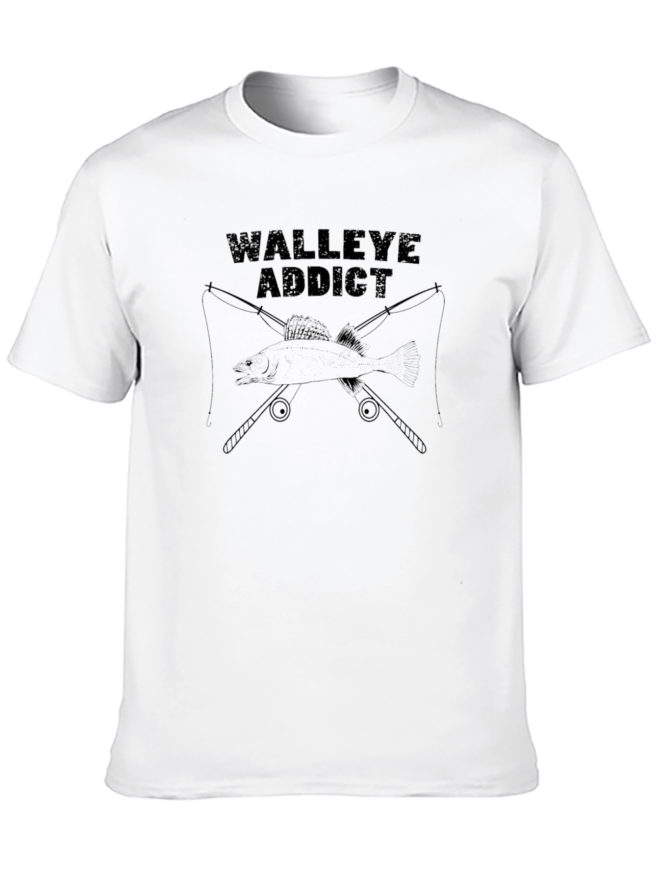 Black Walleye Addict Black T-Shirt - Fishing Enthusiast Apparel view 10