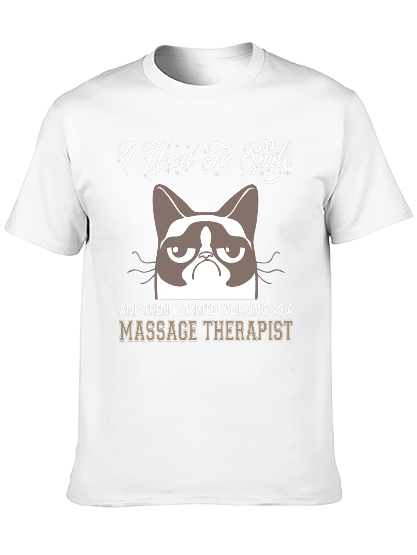 Black I Used To Smile Massage Therapist Grumpy Cat T-Shirt view 10