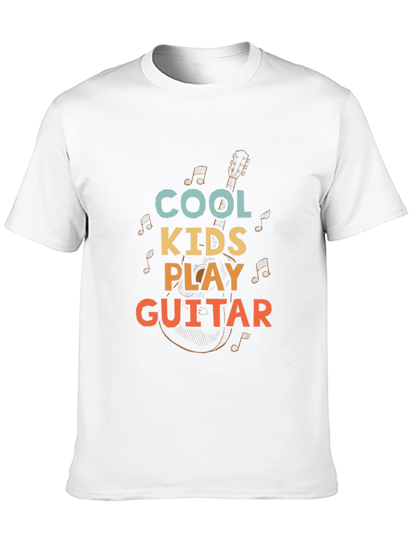Black Cool Kids Play Guitar Graphic Tee - Black Cotton Blend view 10