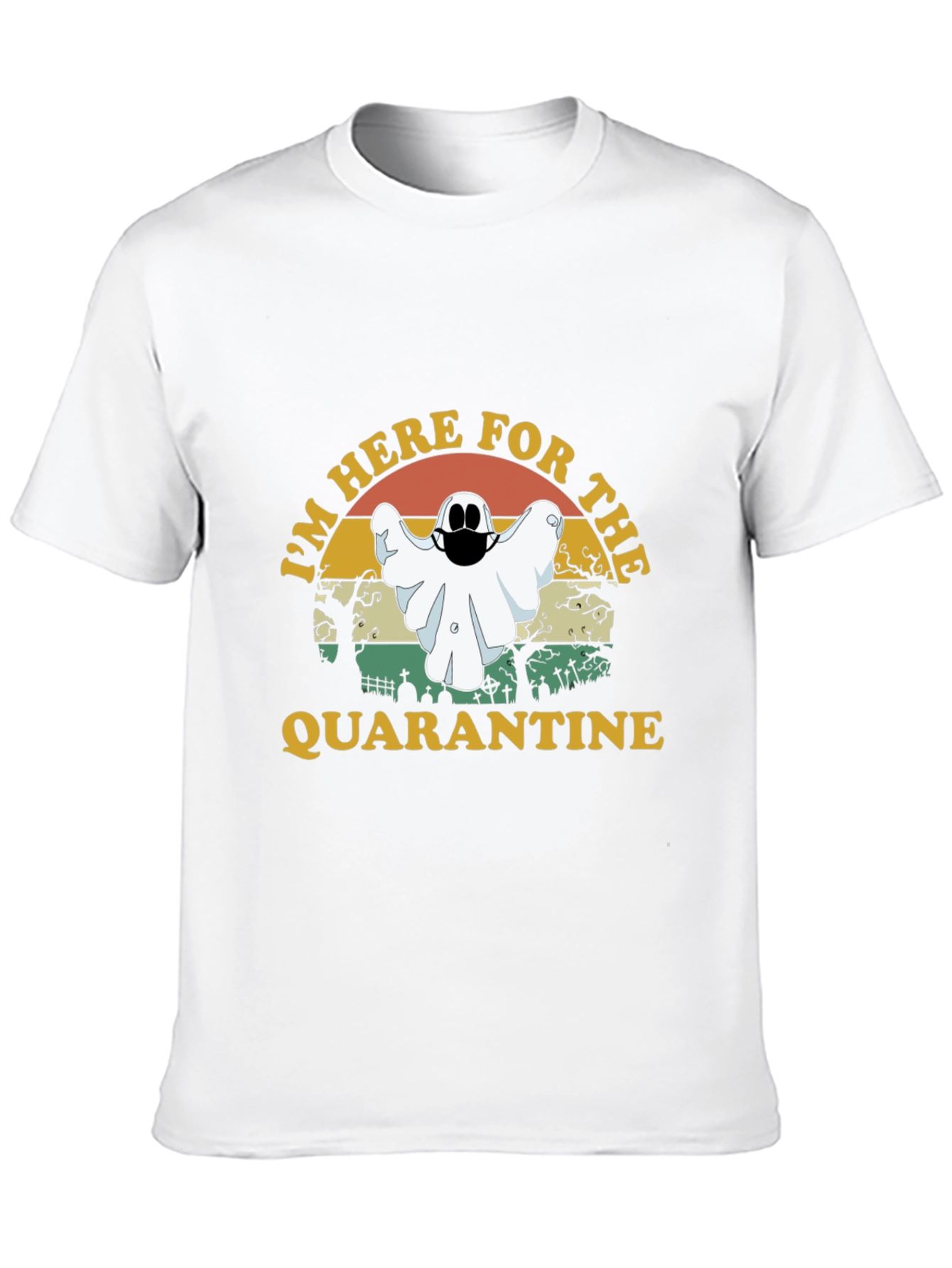 Black I'm Here For The Quarantine Ghost T-Shirt view 10