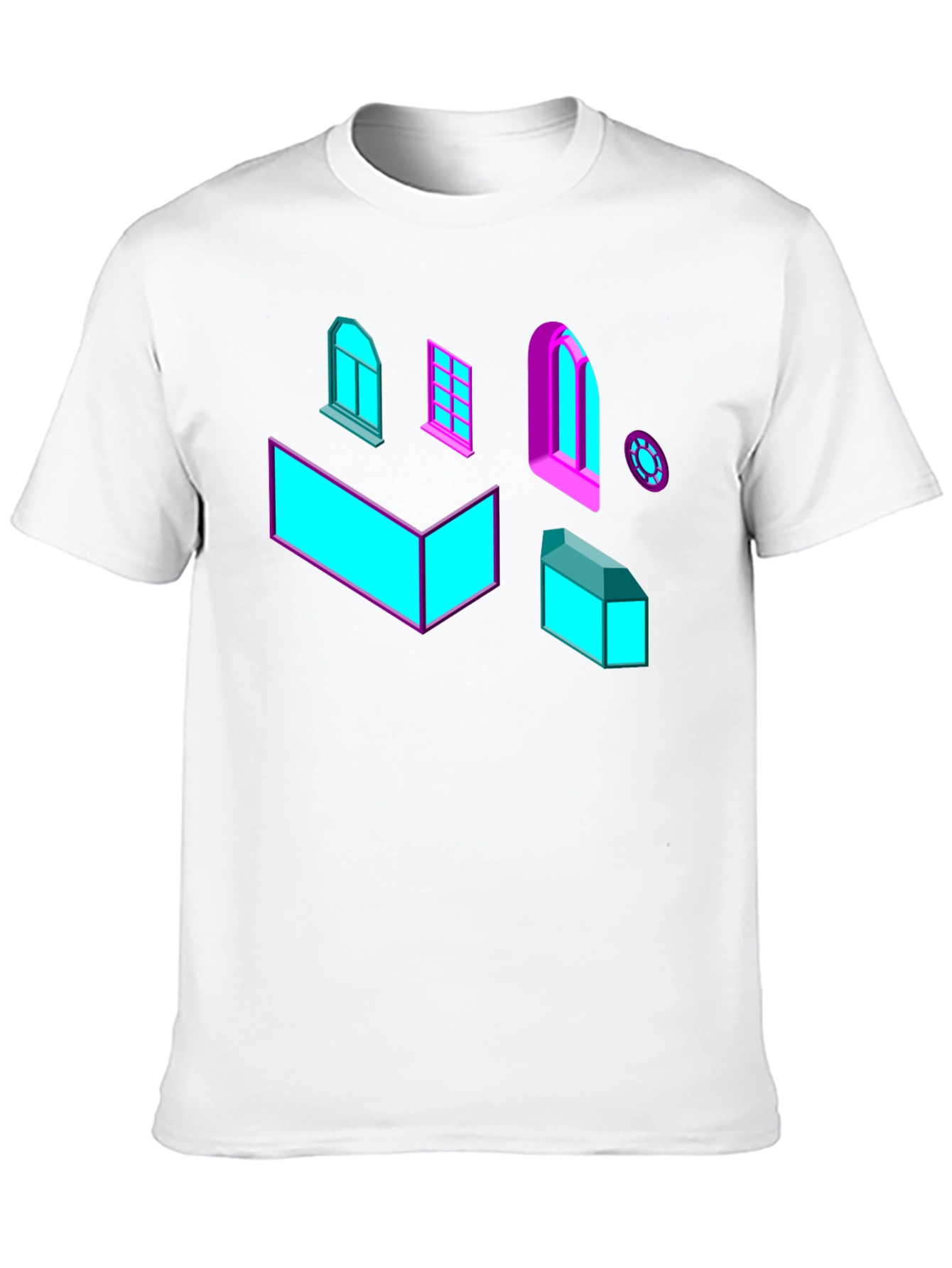 Black Geometric Windows Graphic Tee - Black view 10