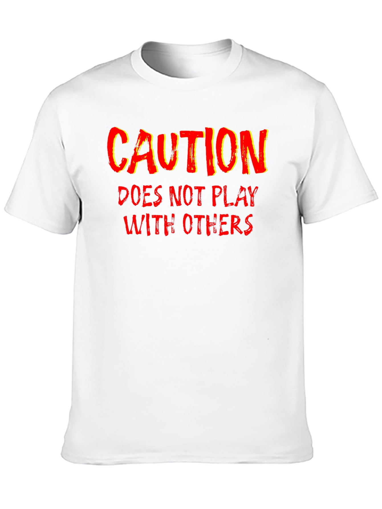 Black Caution Funny Graphic T-Shirt view 10