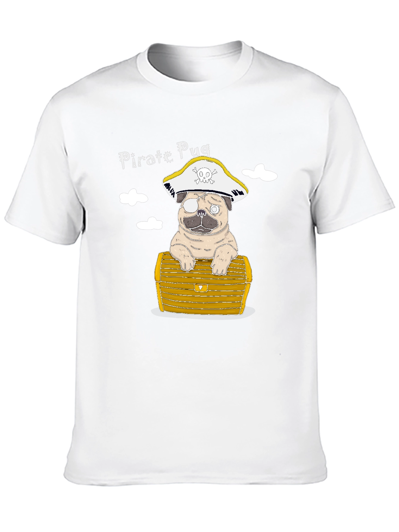 Black Pirate Pug T-Shirt - Cute Dog Graphic Tee view 10