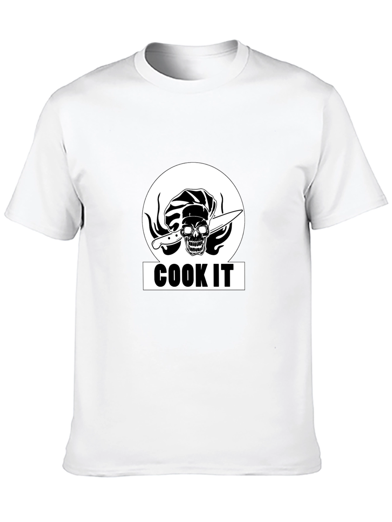 Black Cook It Skull Chef Graphic Tee - Black Cotton T-Shirt view 10