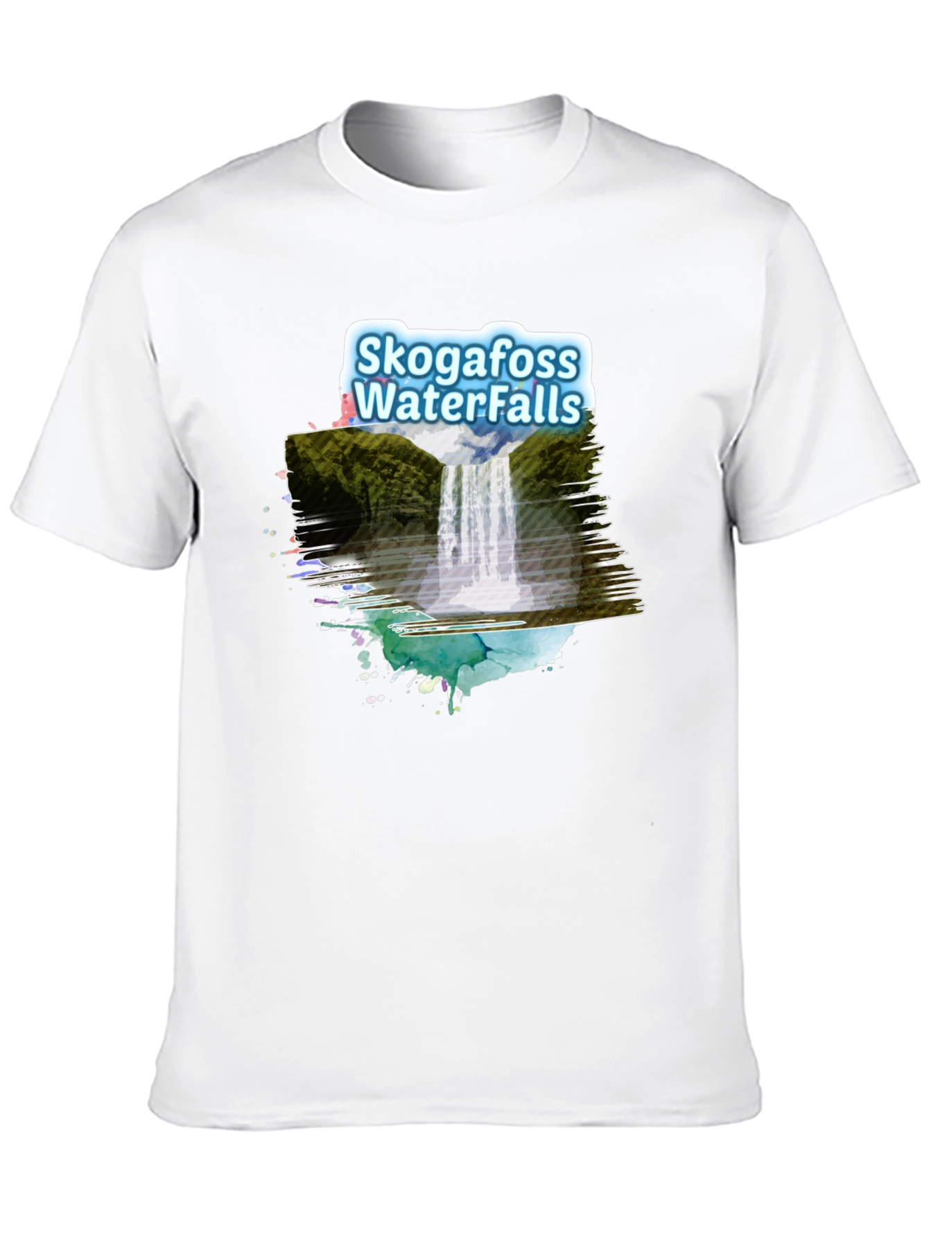 Black Skogafoss Waterfalls Graphic Tee - Black view 10