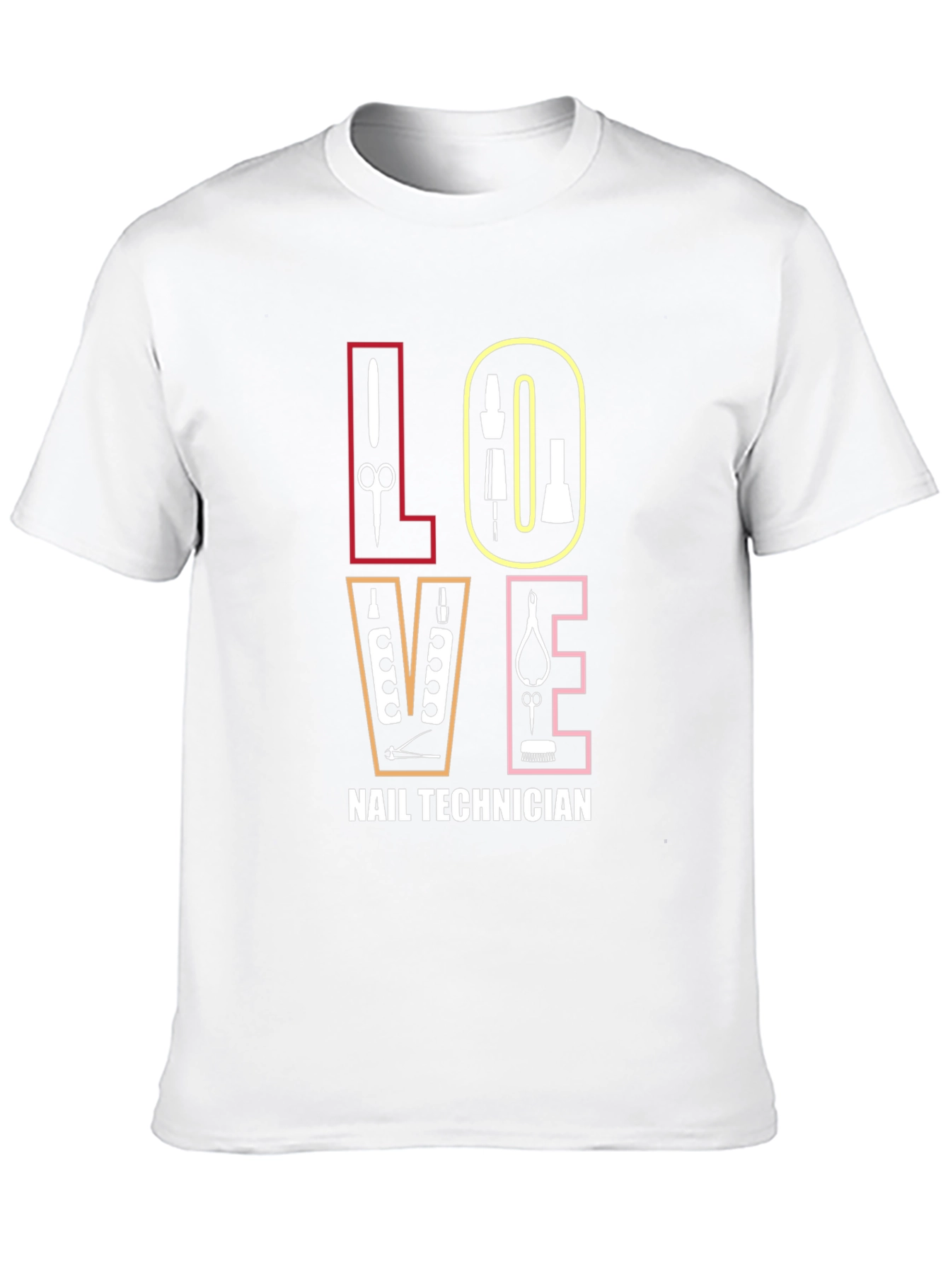 Black Nail Technician LOVE Graphic T-Shirt view 10