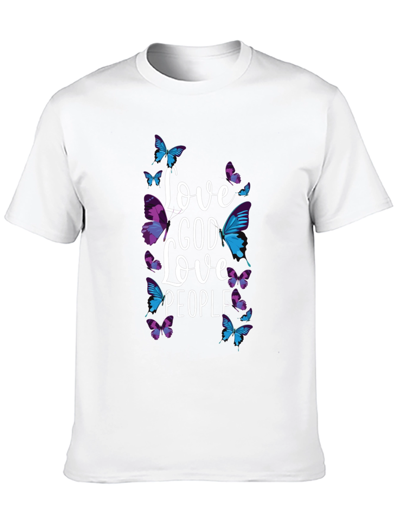 Black Love God Love People Butterfly Graphic Tee view 10