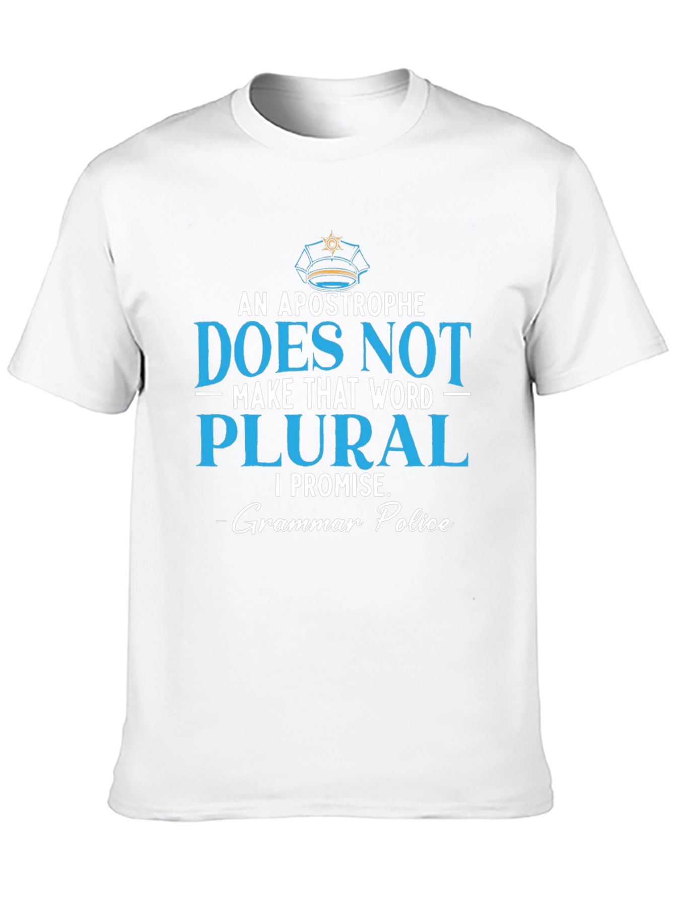 Black Grammar Police T-Shirt: Apostrophe Does Not Make Word Plural view 10