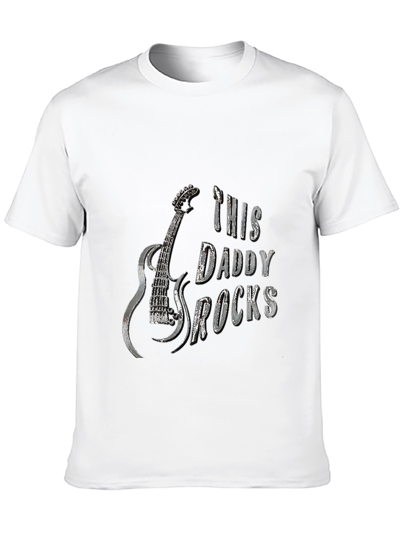 Black This Daddy Rocks T-Shirt - Guitar Graphic Tee view 10