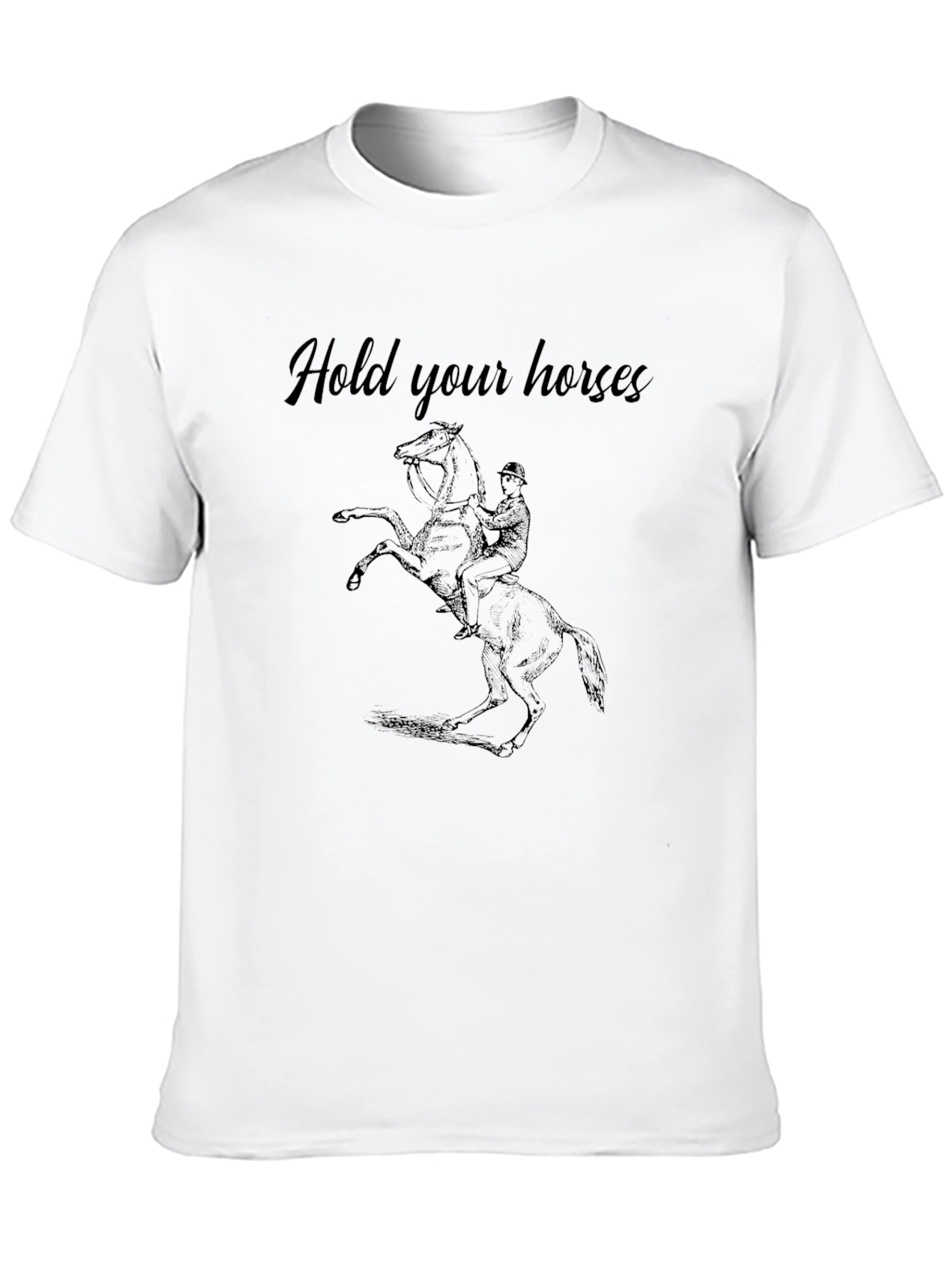 Black Hold Your Horses Graphic Tee - Black view 10