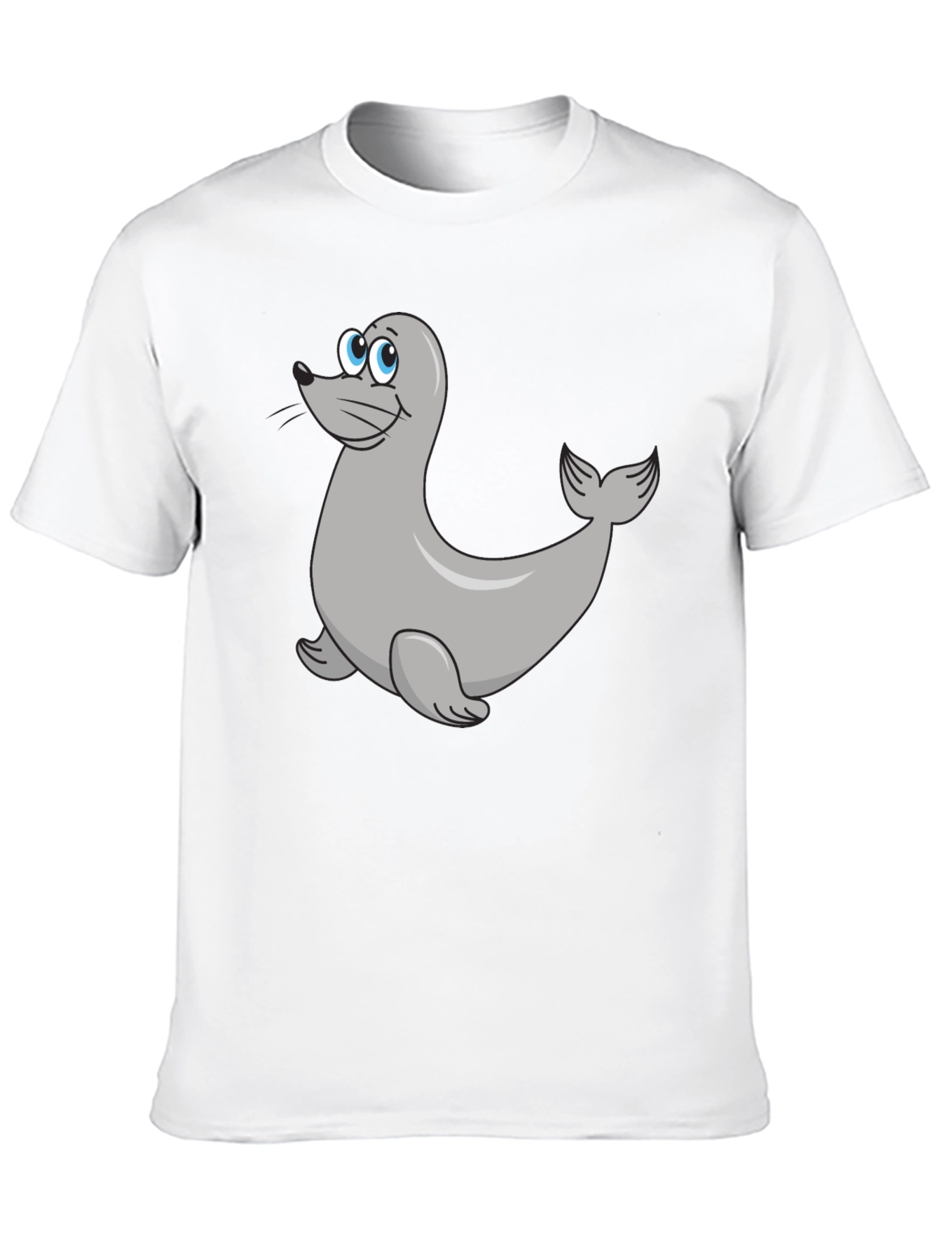 Black Seal Cartoon Black T-Shirt view 10