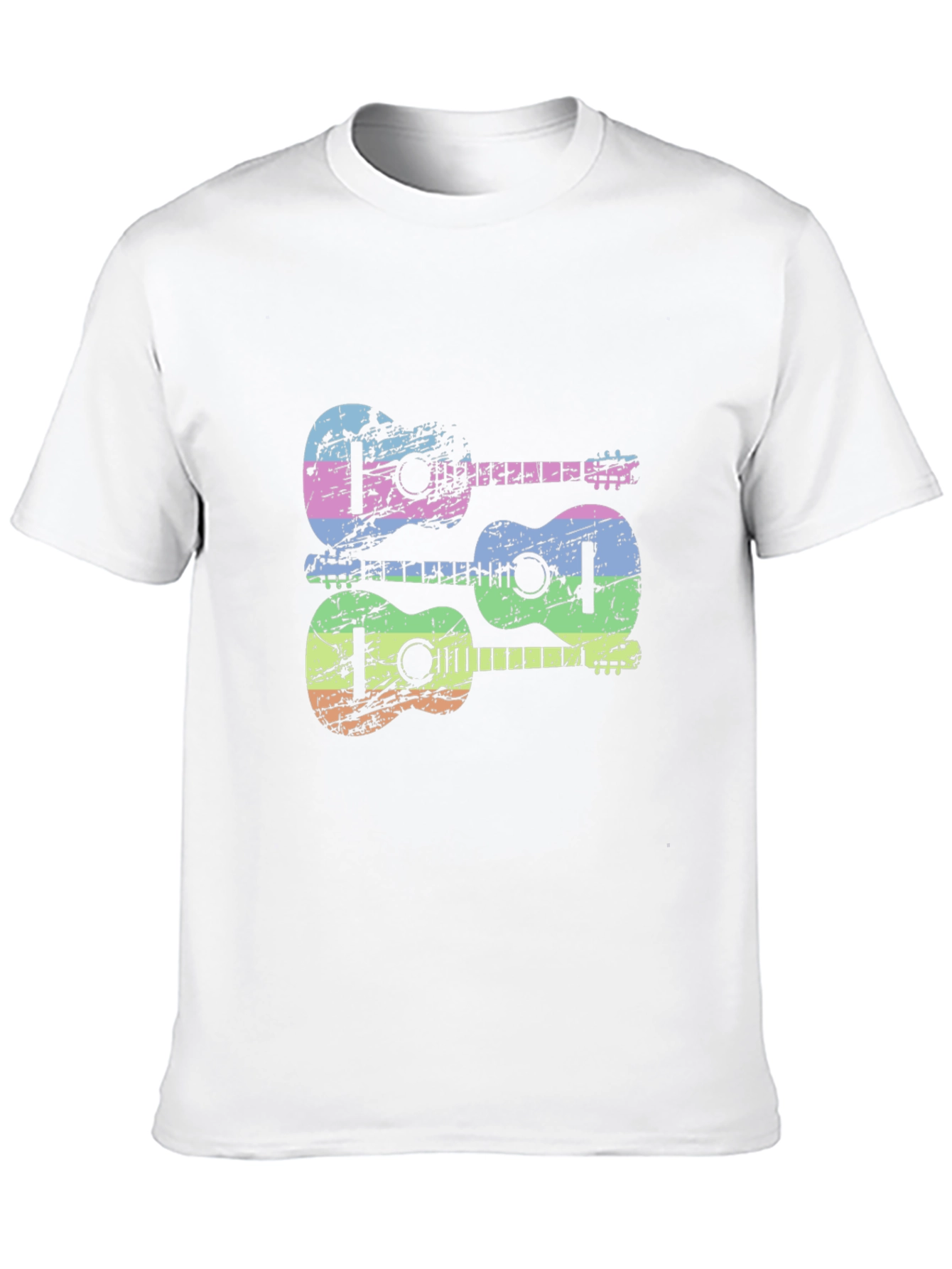 Black Rainbow Guitar Graphic Tee - Black Cotton Shirt view 10