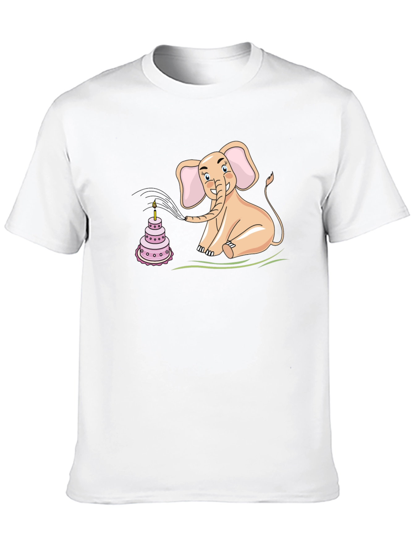 Black Elephant Blowing Out Birthday Cake Candle T-Shirt view 10