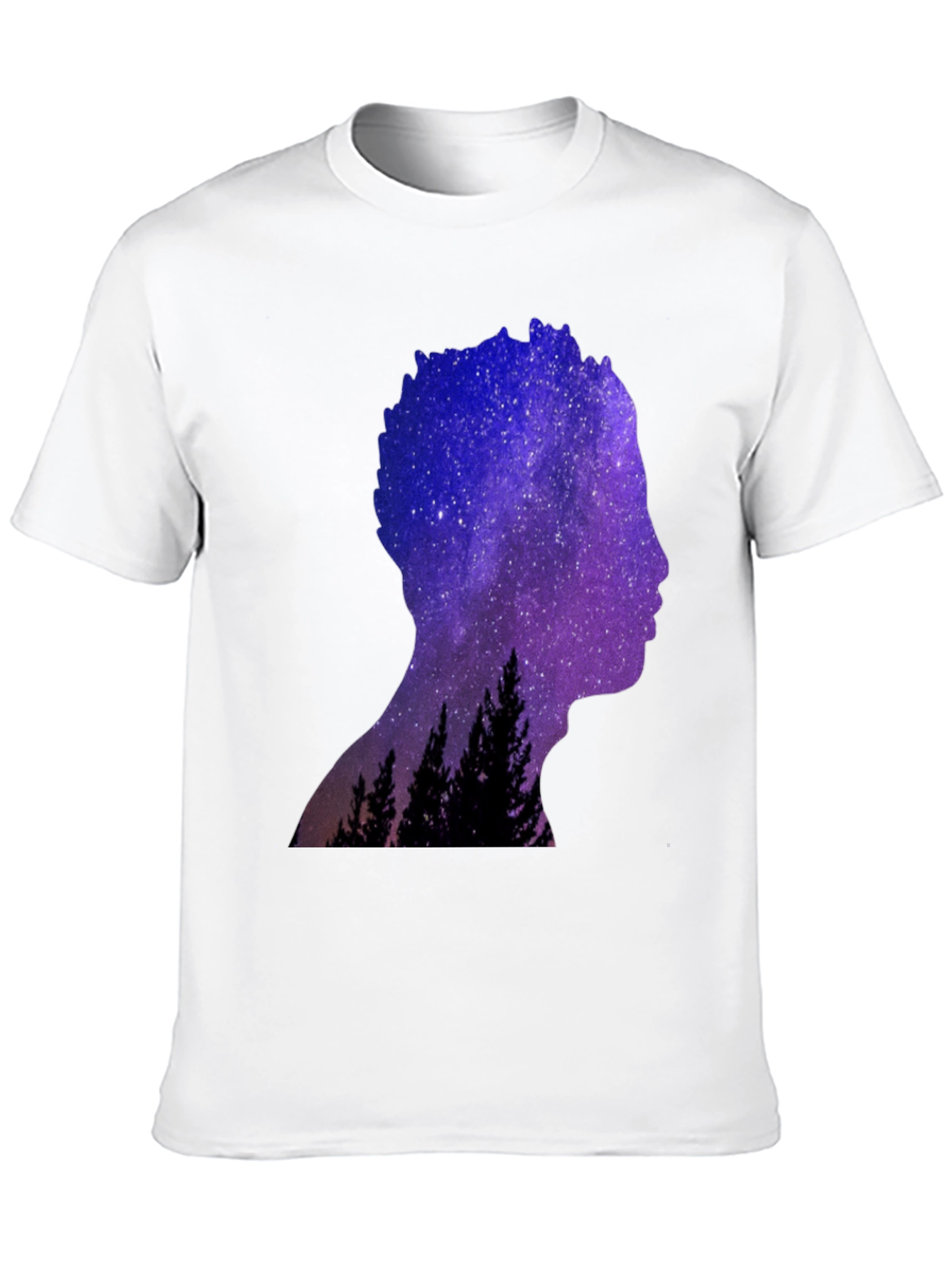 Black Galaxy Silhouette Graphic Tee - Men's Black T-Shirt view 10