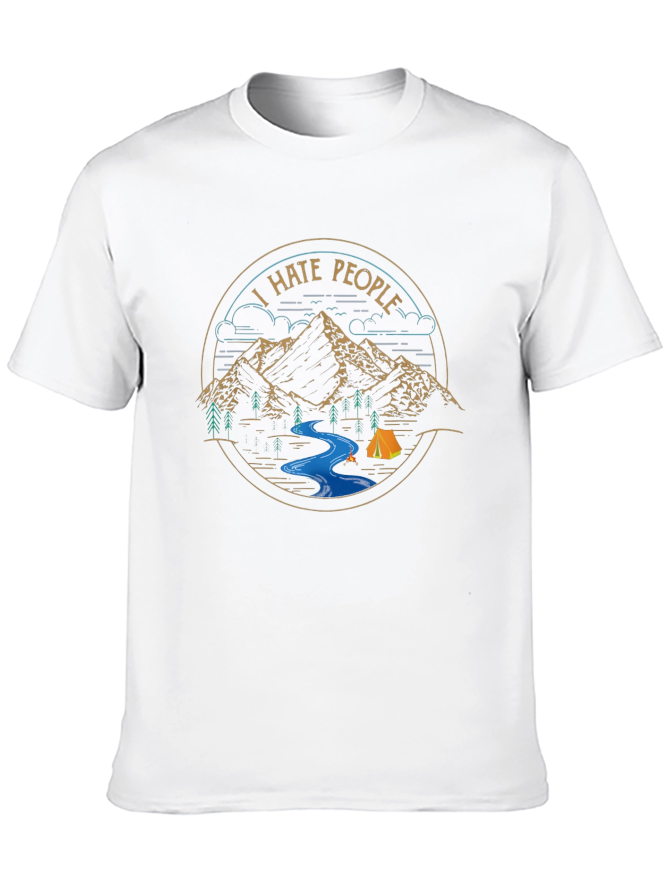 Black I Hate People Camping T-Shirt view 10