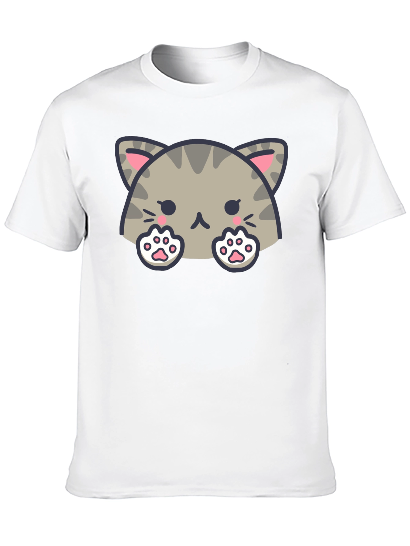 Black Cute Cat Graphic Black T-Shirt view 10