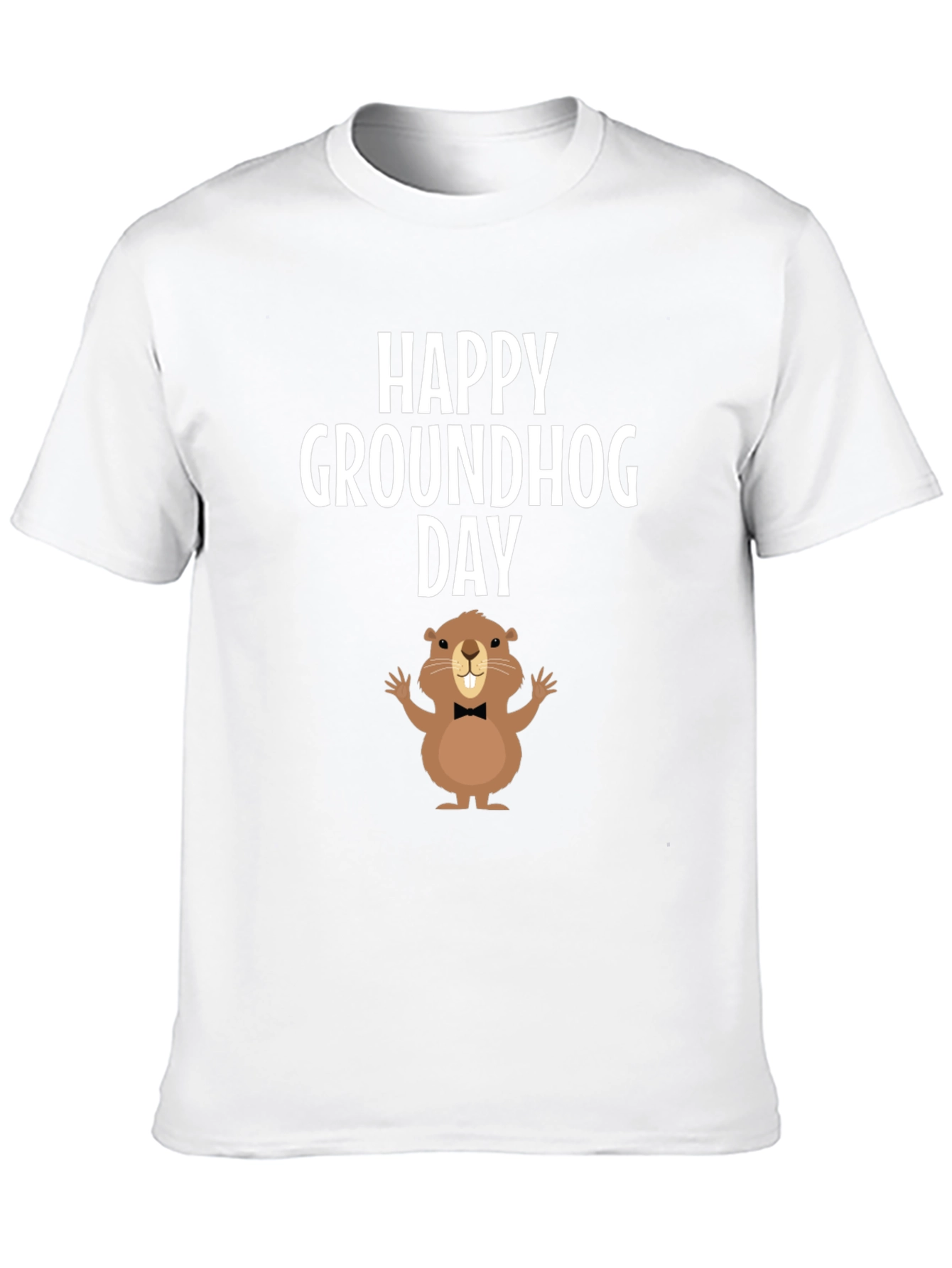 Black Happy Groundhog Day T-Shirt view 10