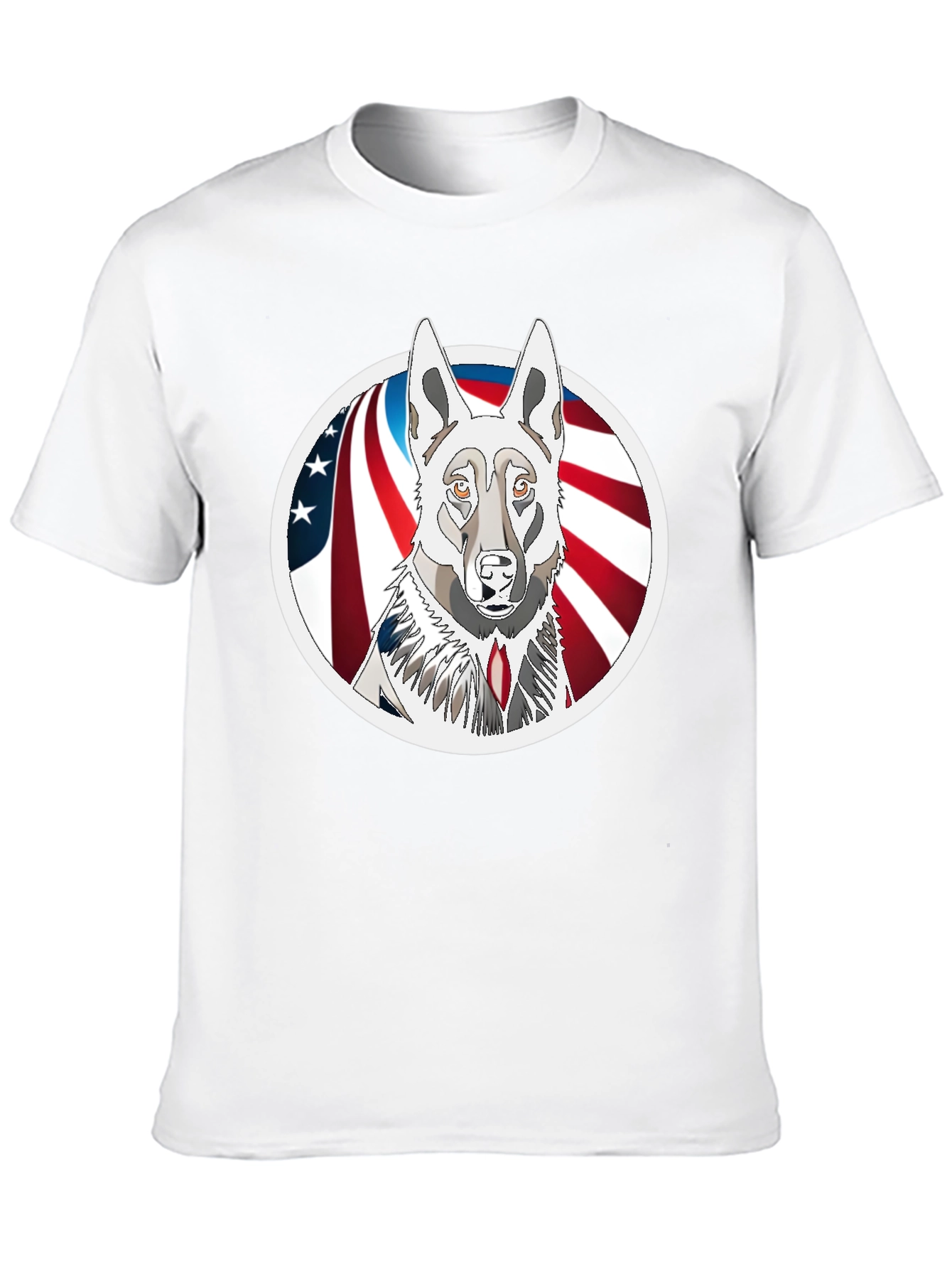 Black Patriotic Dog Graphic Tee - Unisex Black T-Shirt view 10