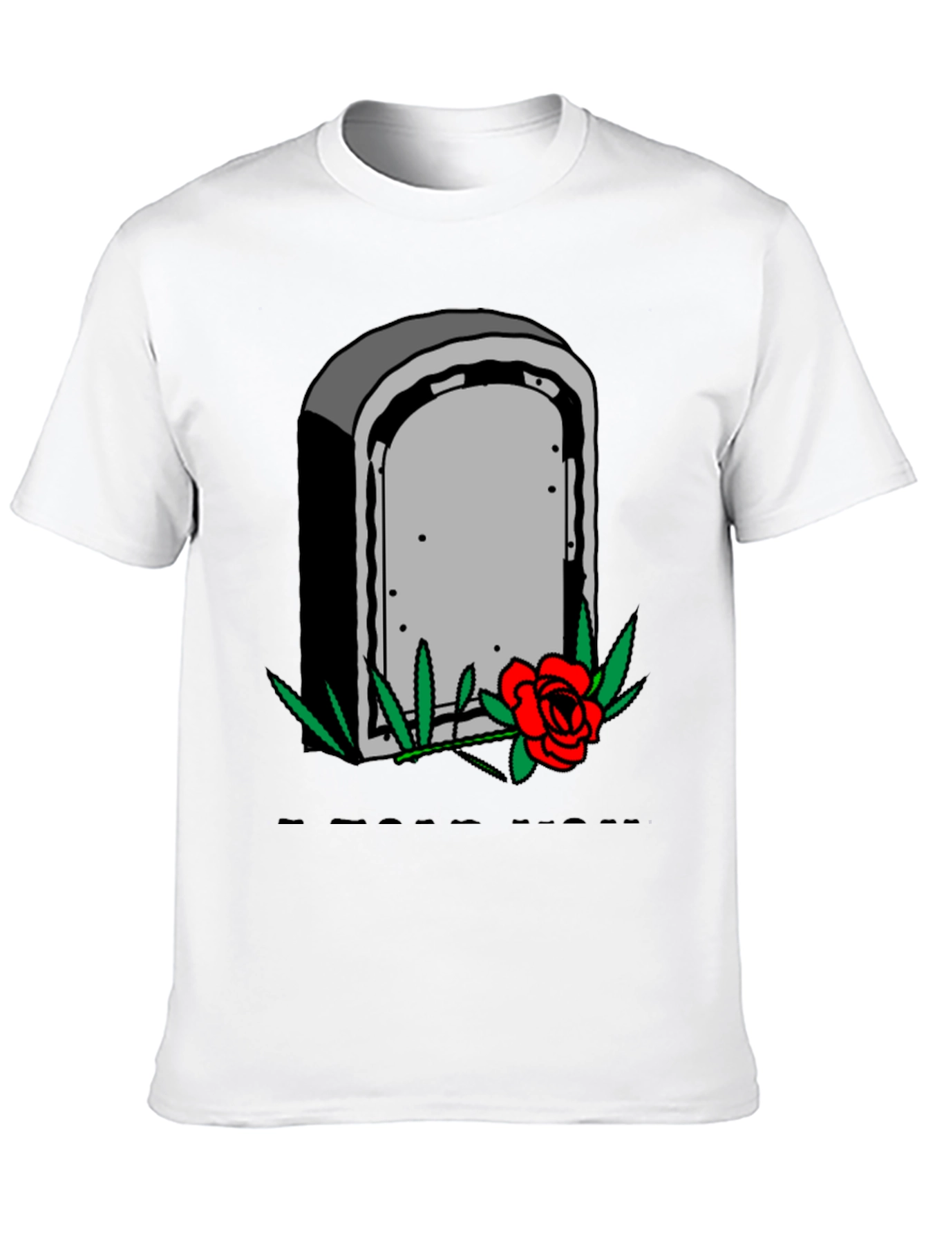 Black Grave & Rose Graphic T-Shirt - Edgy Casual Wear view 10