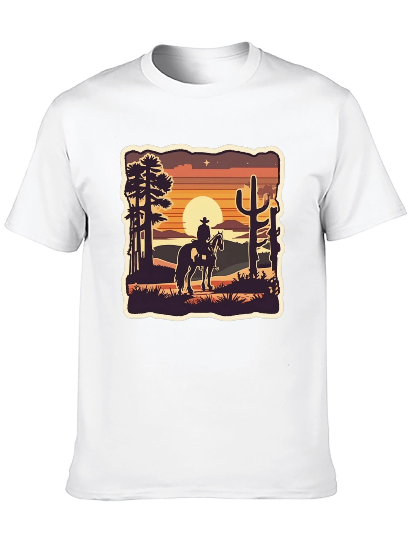 Black Western Cowboy Desert T-Shirt view 10