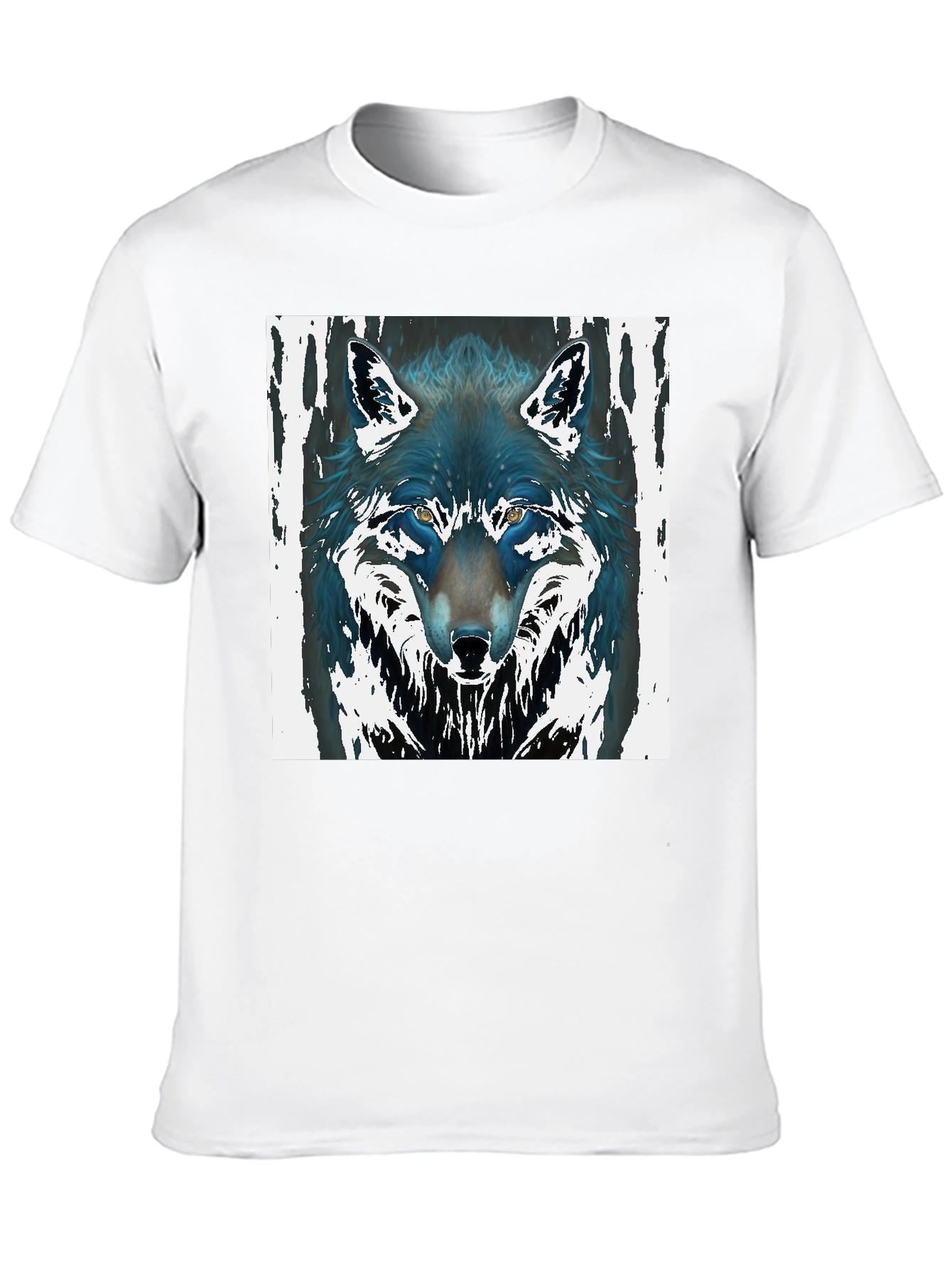 Black Wolf Graphic Black Tee - Men's Fashion view 10