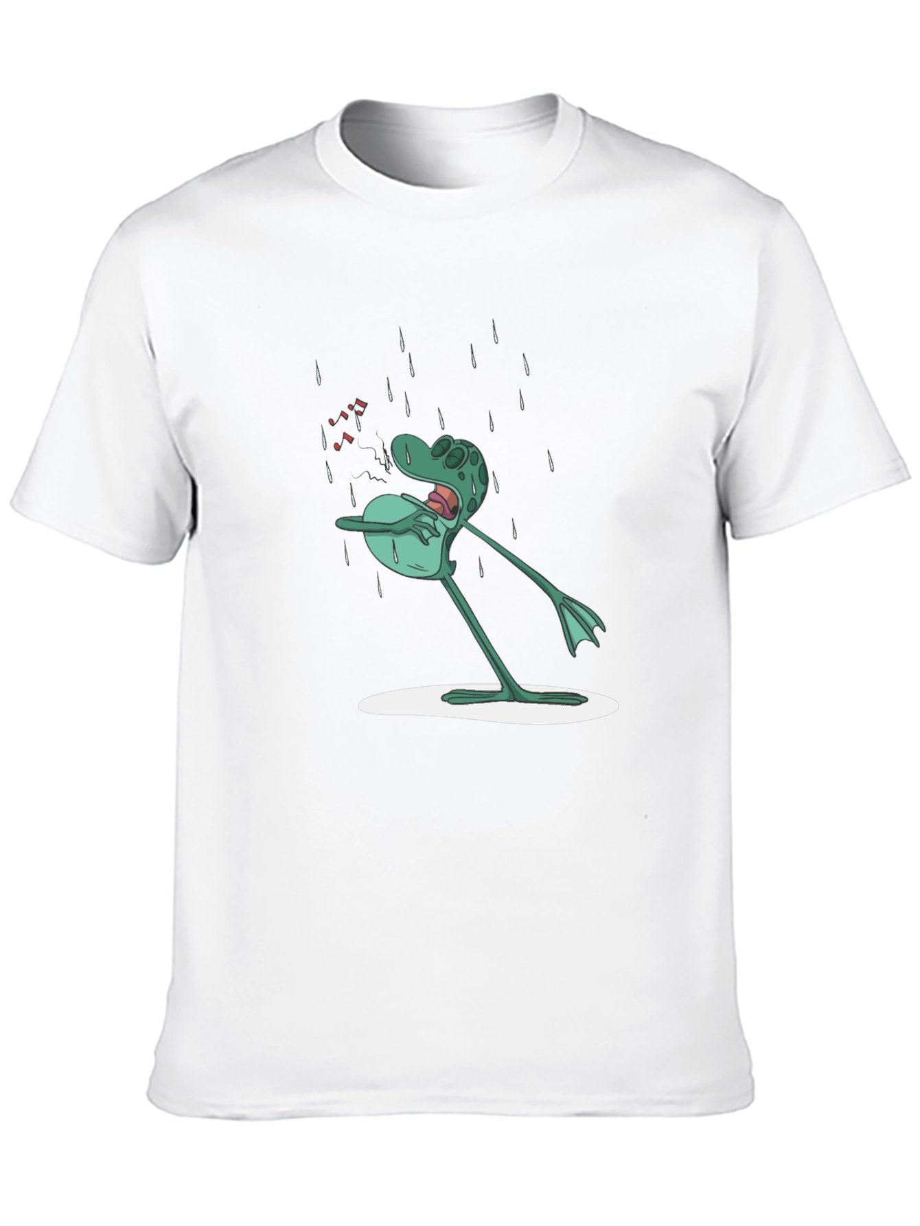Black Frog in Rain Men's Graphic Tee - Black view 10