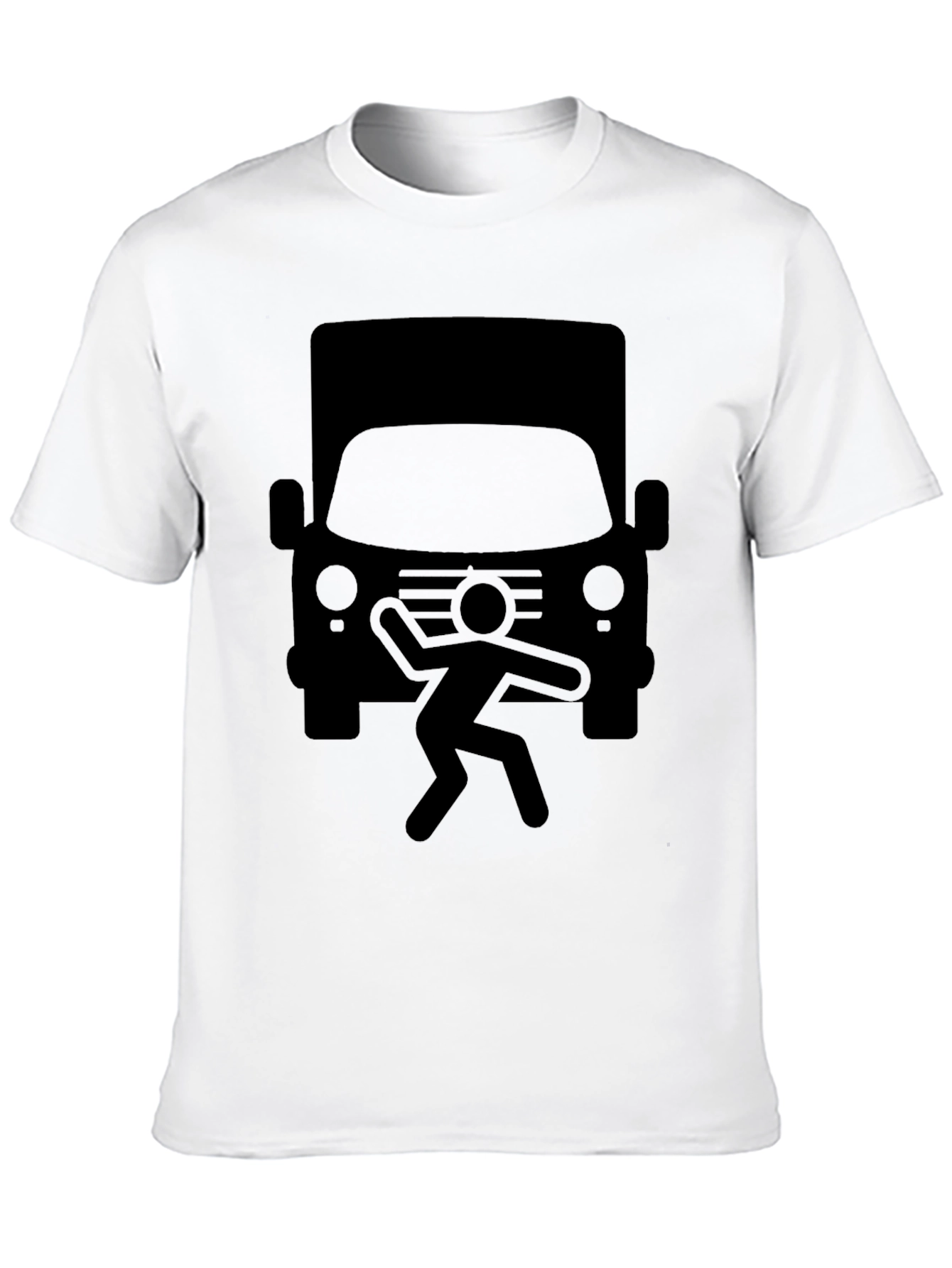 Black Truck vs Man Humor T-Shirt view 10