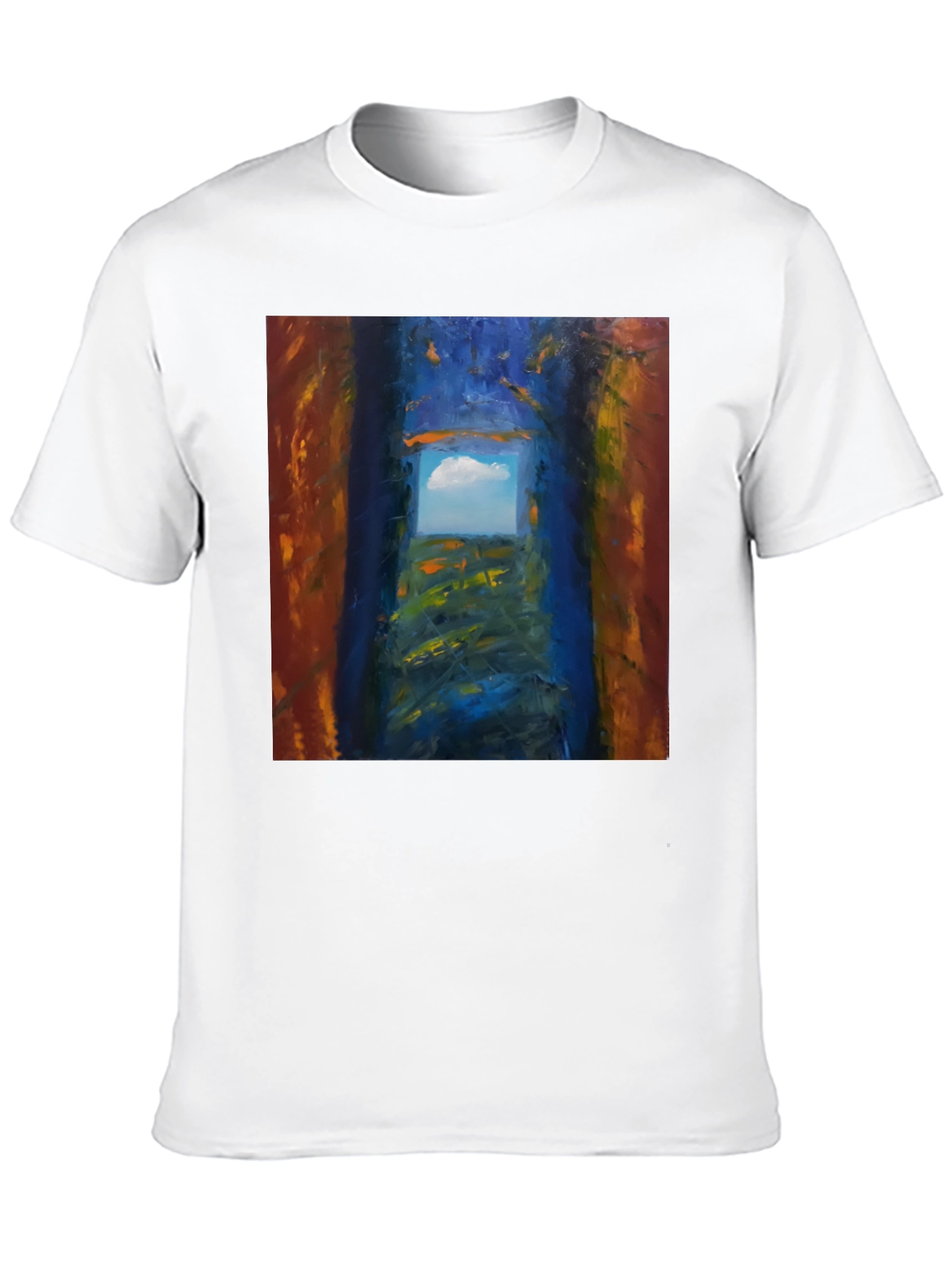 Black Abstract Art T-Shirt - Artistic Landscape Print view 10