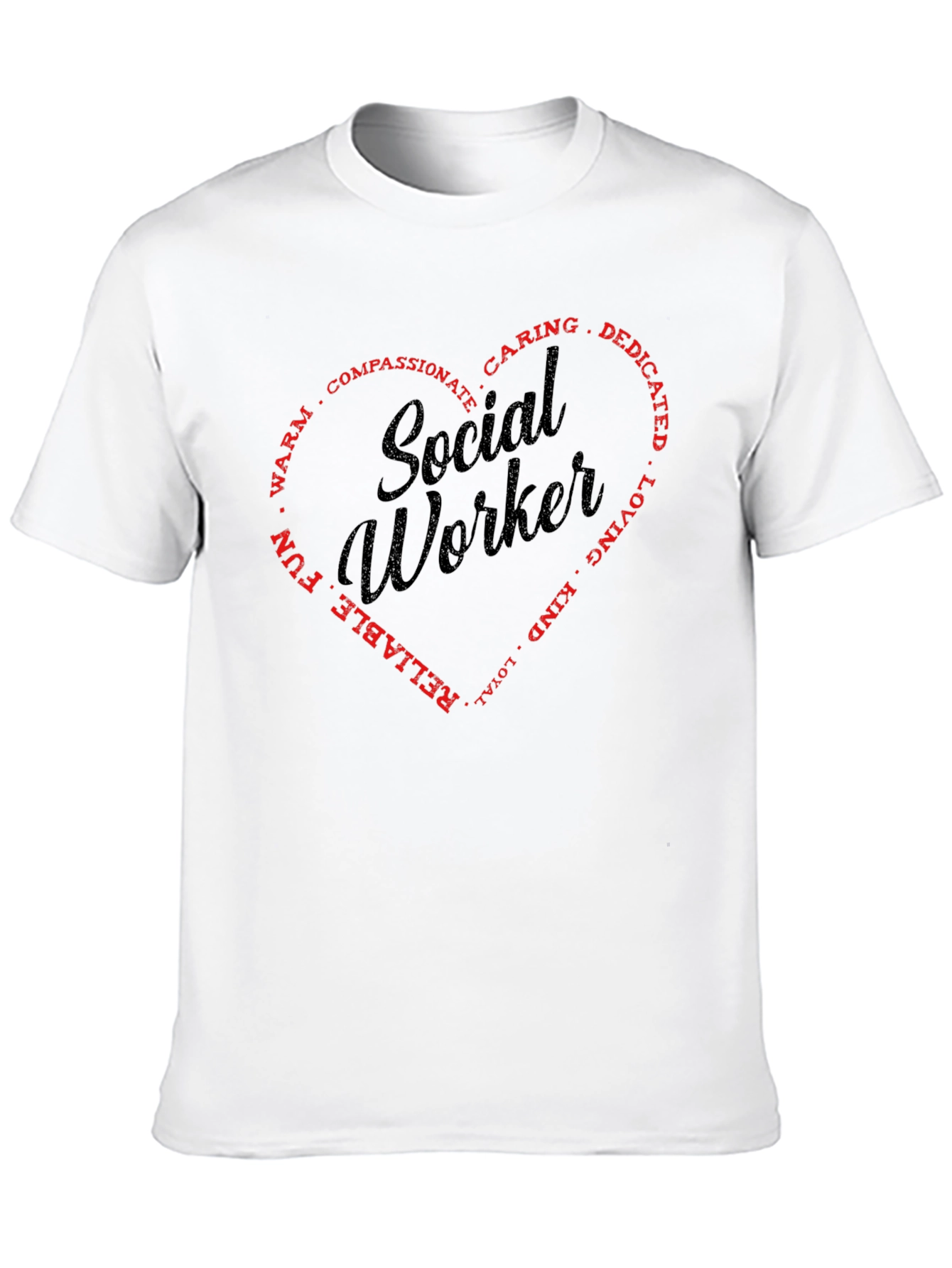 Black Social Worker Heart Graphic T-Shirt - Black view 10
