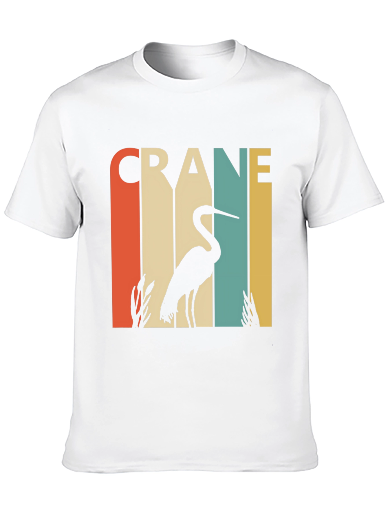 Black Vintage Crane Bird T-Shirt - Retro Design view 10