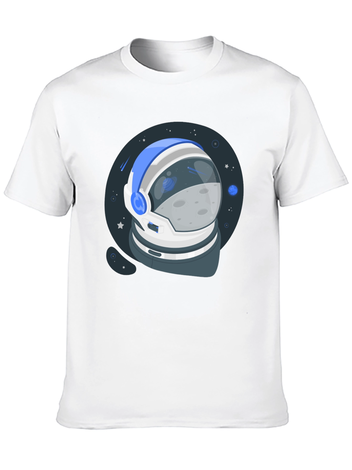 Black Astronaut Helmet Graphic Black T-Shirt view 10