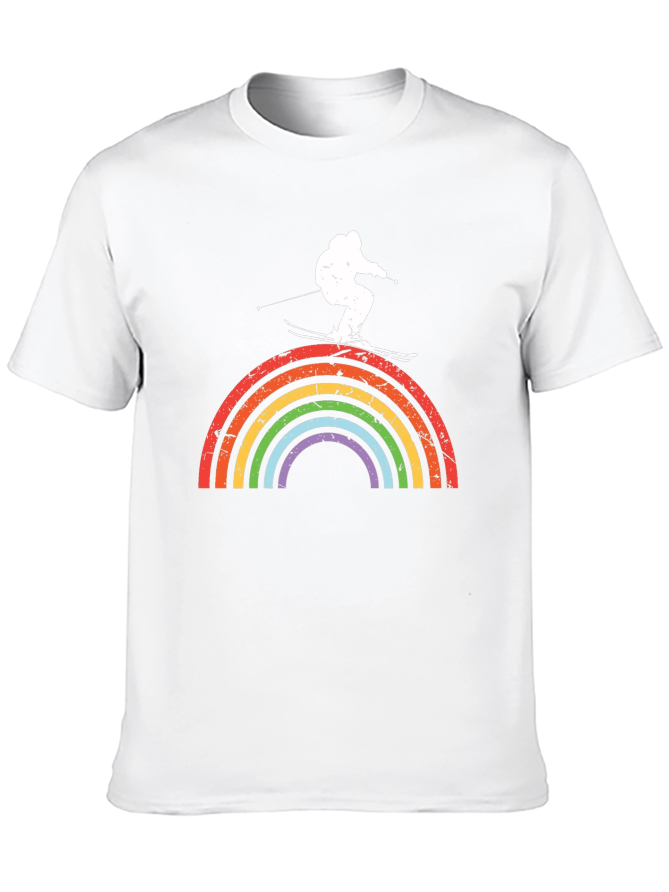 Black Rainbow Skiing T-Shirt view 10