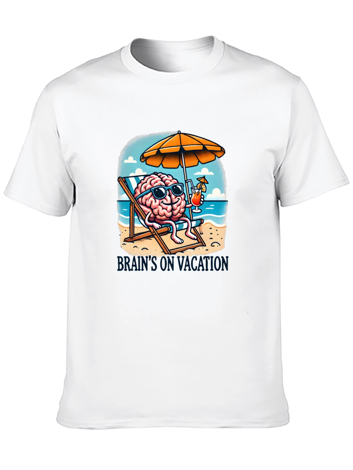 Black Brain on Vacation T-Shirt view 10