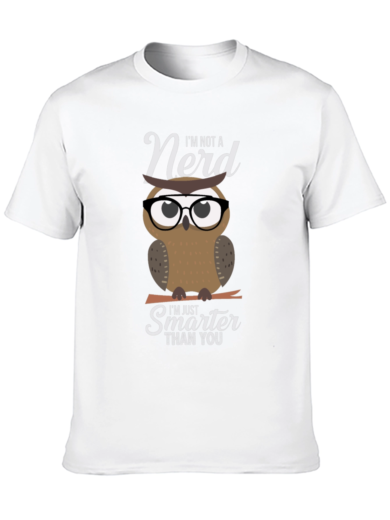 Black Smart Owl Graphic T-Shirt - Nerd Humor Tee view 10