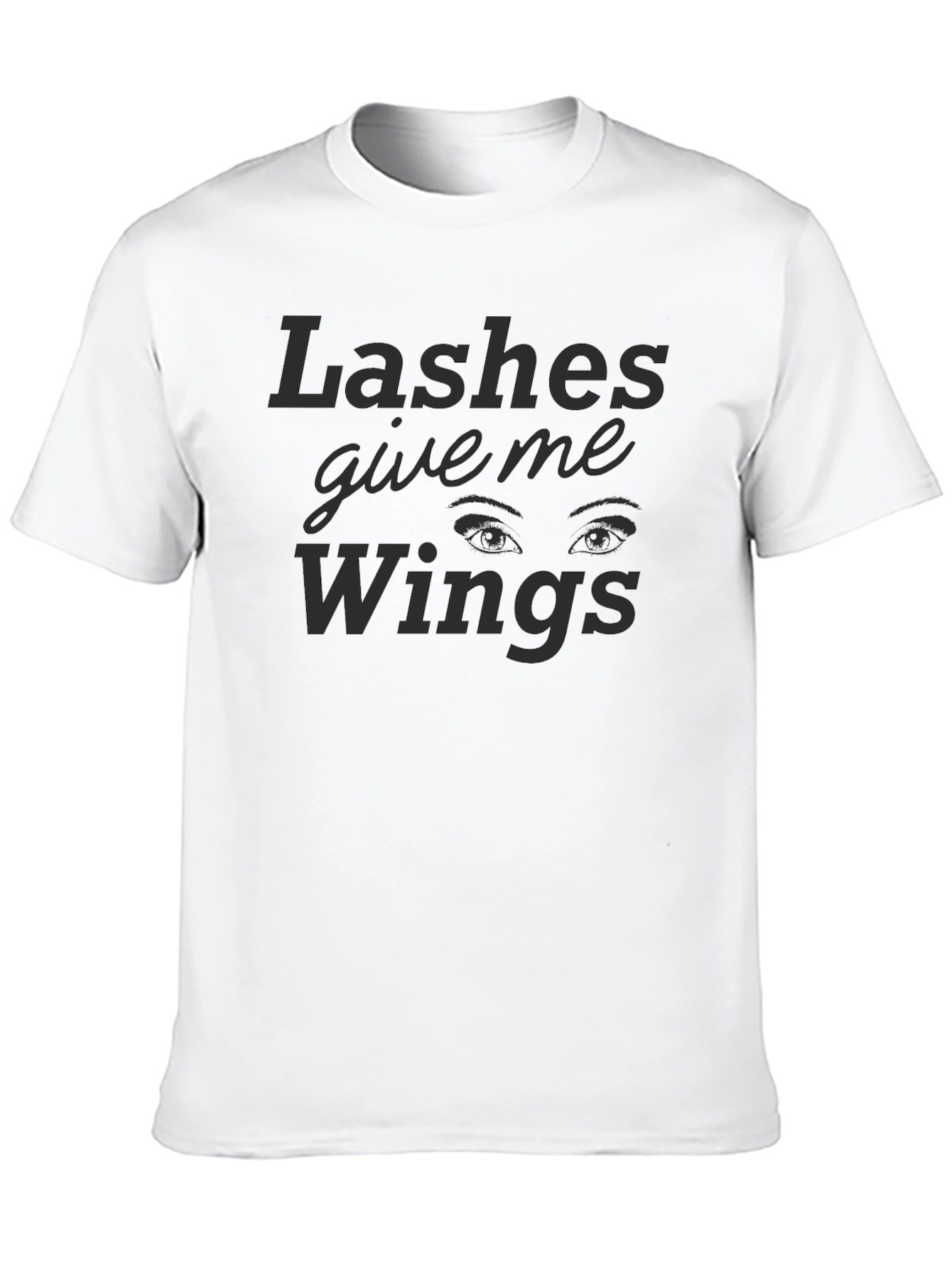 Black Lashes Give Me Wings Graphic Tee view 10