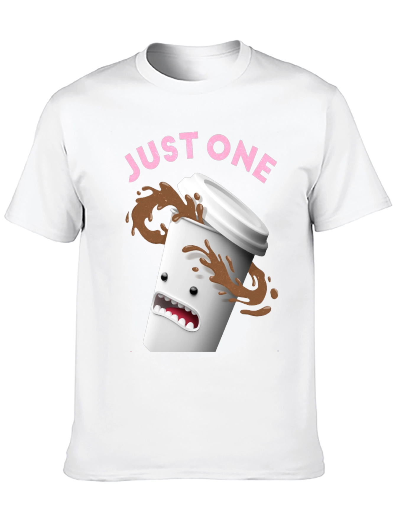 Black Just One Coffee T-Shirt - Funny Spilled Coffee Graphic Tee view 10