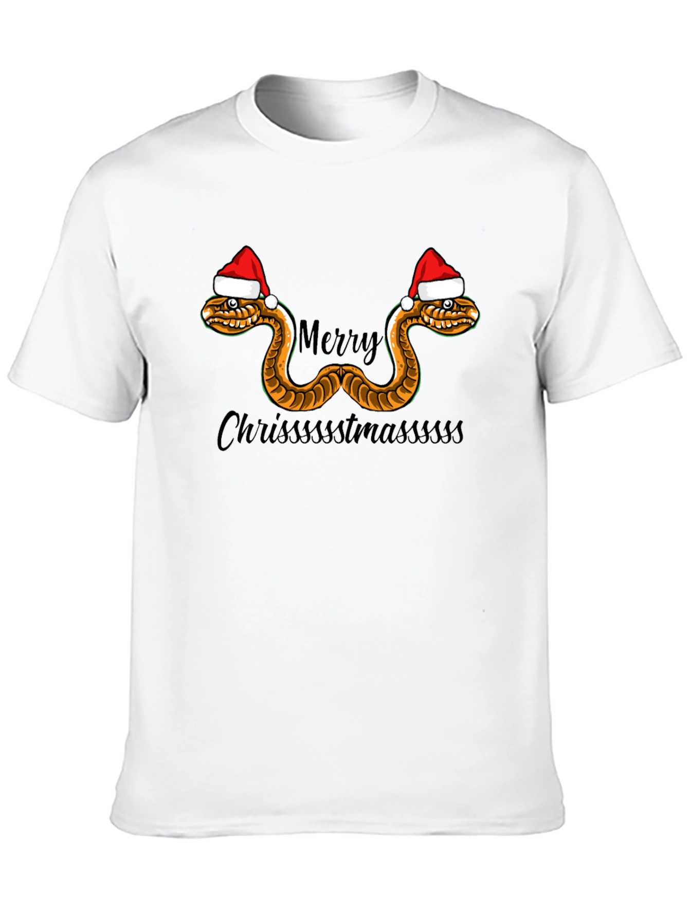 Black Merry Chrissstmasssss Snake T-Shirt view 10
