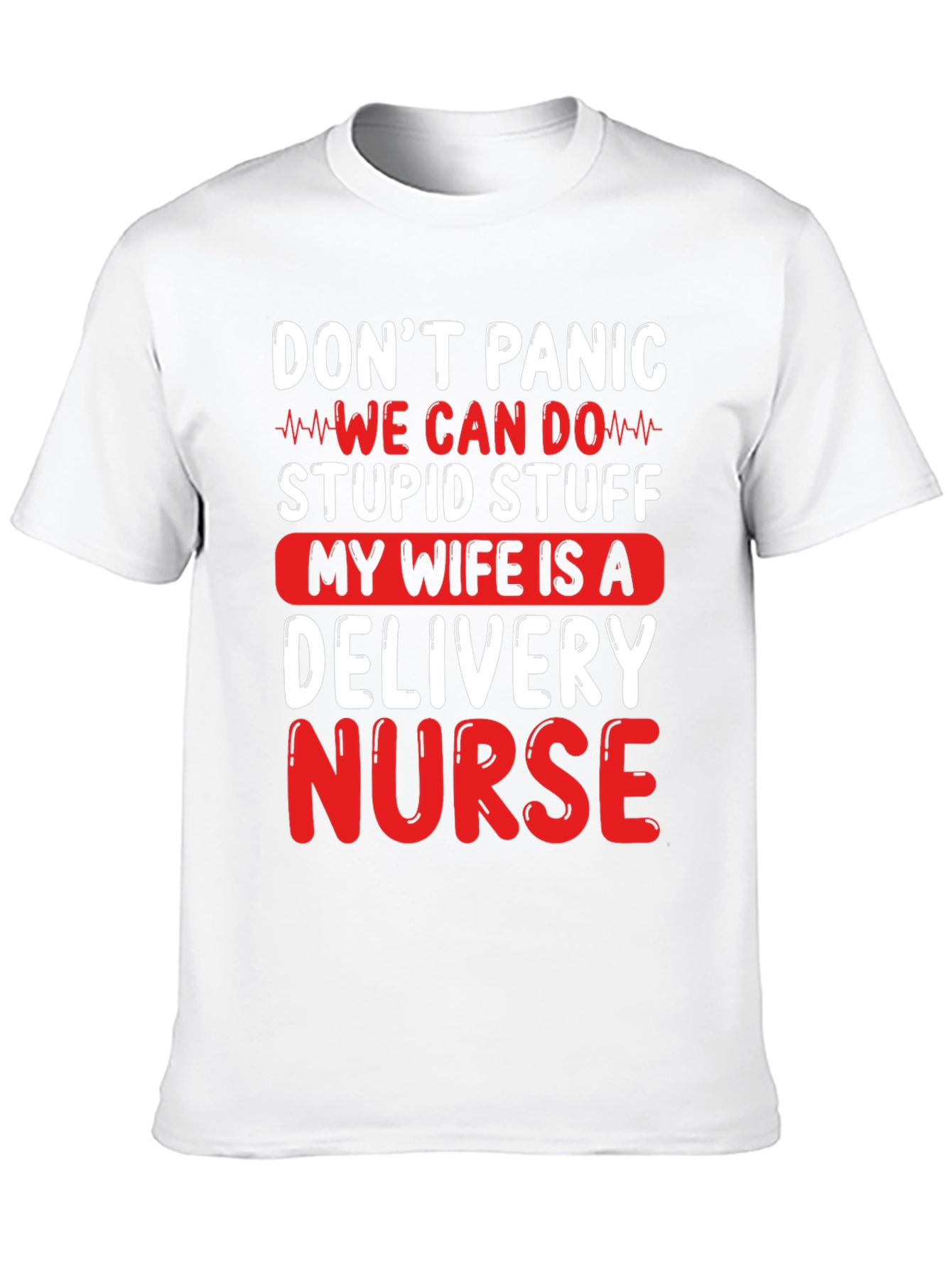 Black Delivery Nurse Husband T-Shirt - Don't Panic view 10