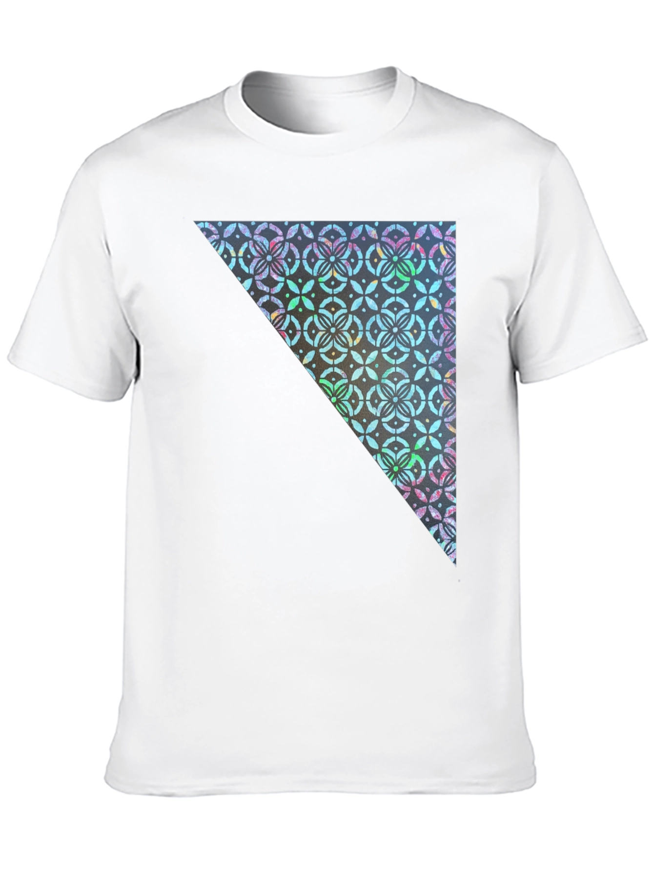 Black Geometric Triangle Print Crew Neck Tee view 10