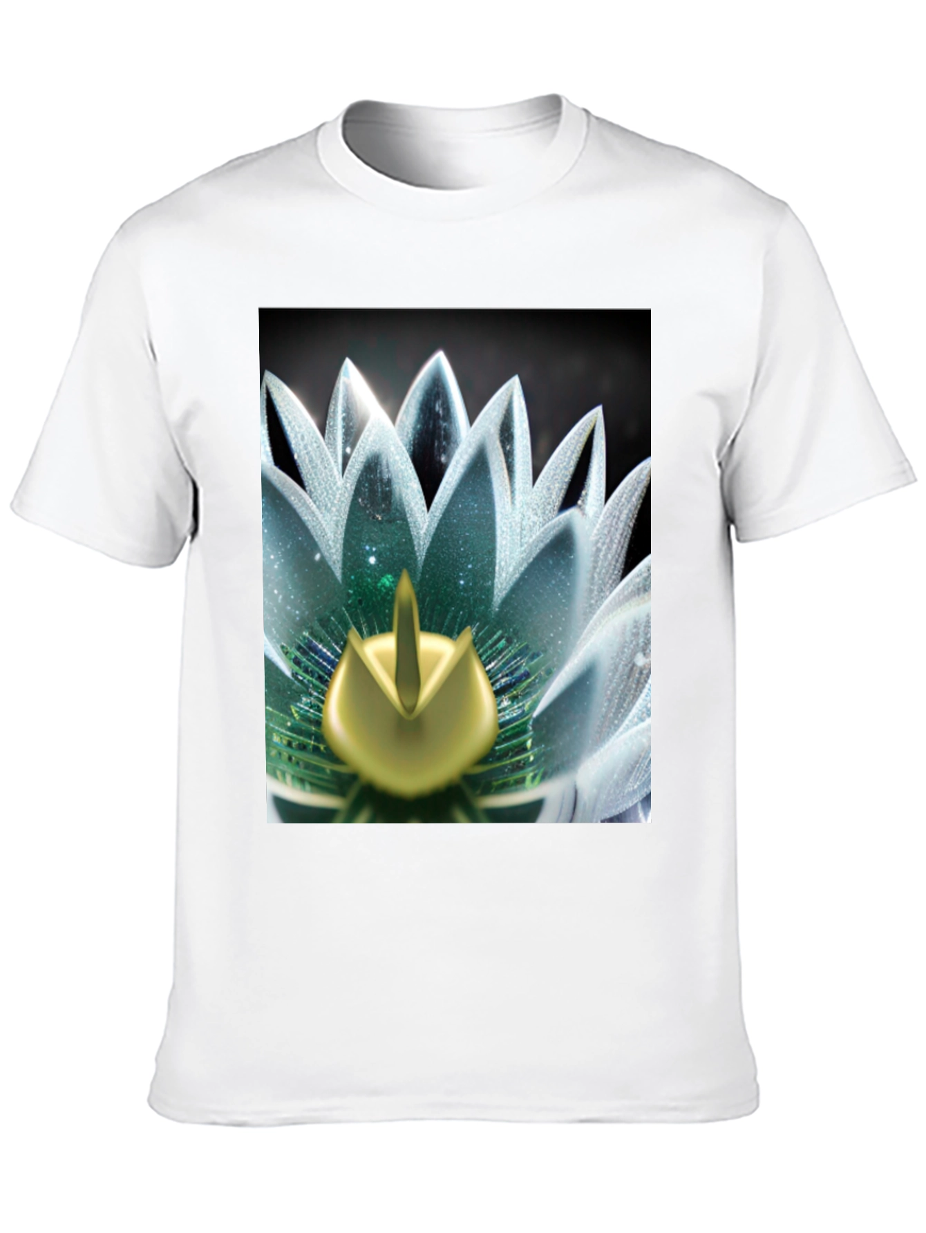 Black Lotus Flower Graphic Tee - Black Cotton Blend view 10