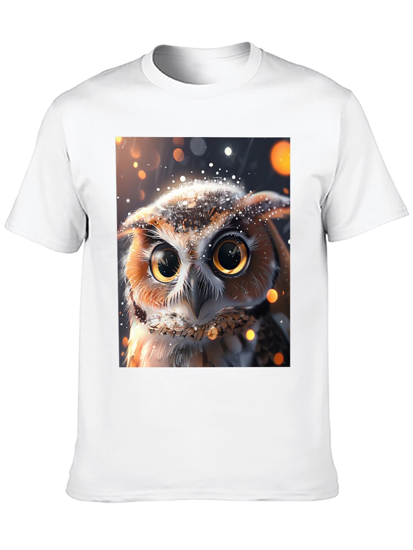 Black Owl Print Black T-Shirt view 10