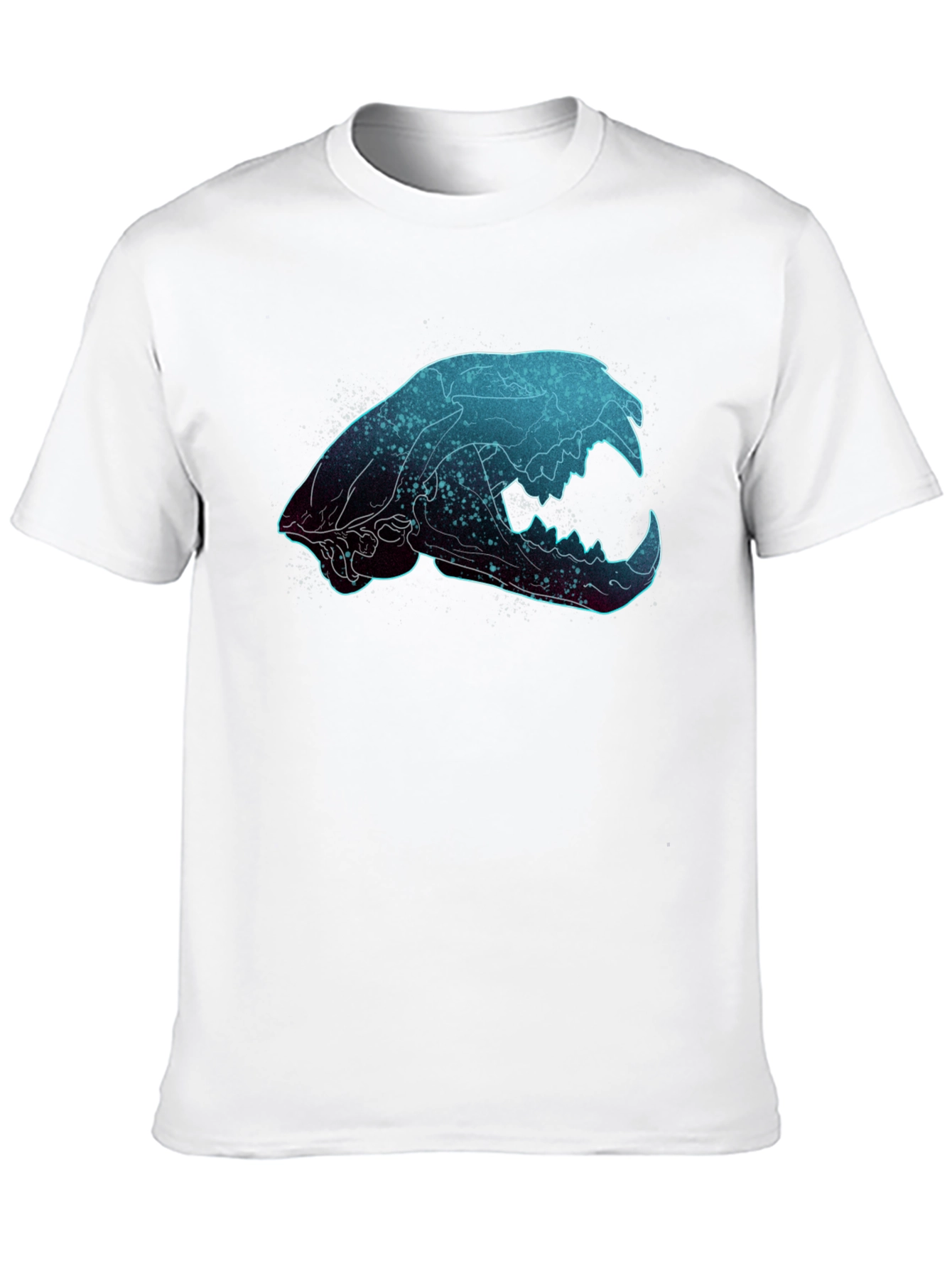 Black Galaxy Cat Skull Graphic T-Shirt view 10