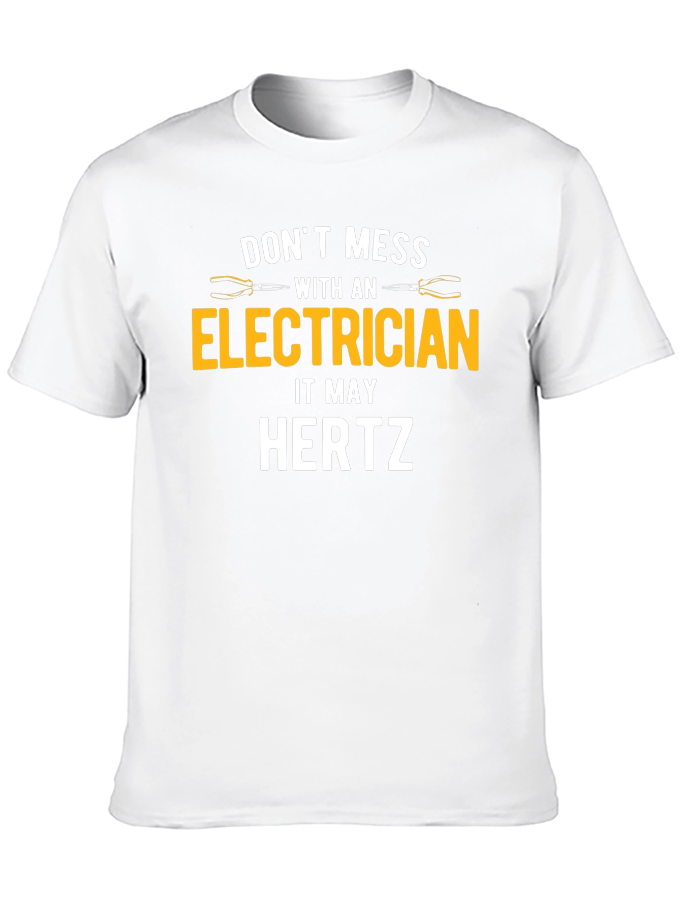 Black Electrician Humor T-Shirt - Don't Mess With An Electrician, It May Hertz view 10