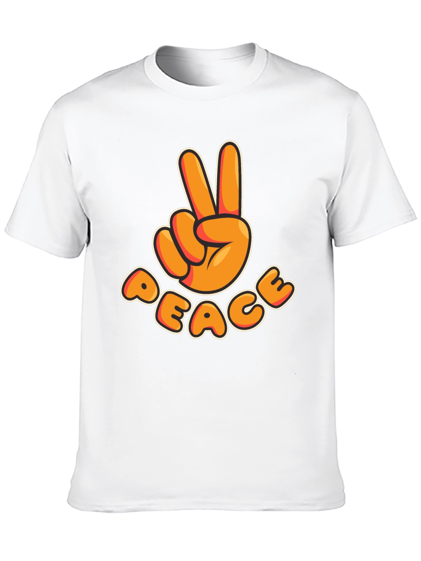 Black Peace Sign T-Shirt - Retro Cartoon Design view 10