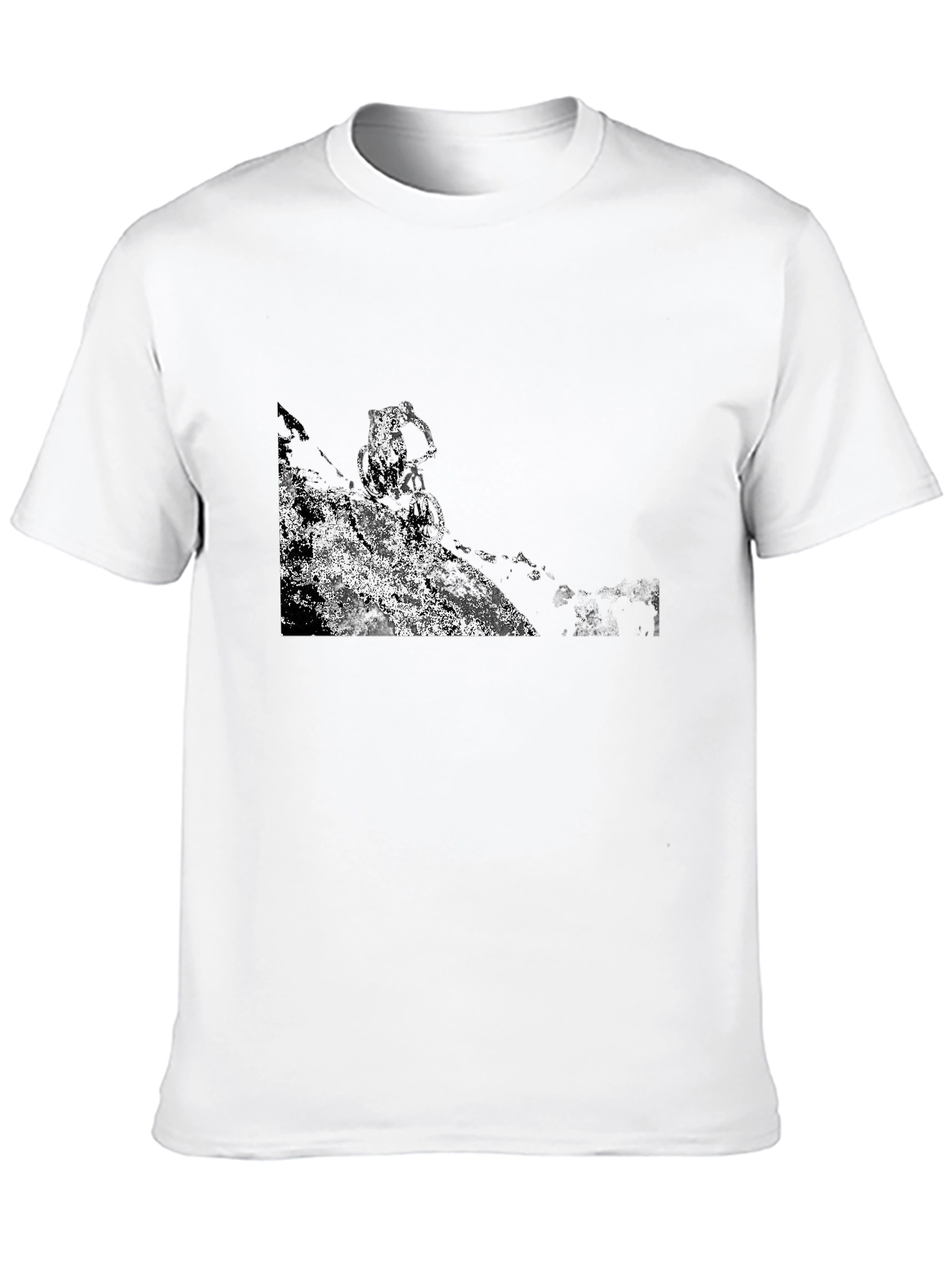 Black Black T-Shirt with Abstract Mountain Bike Graphic view 10