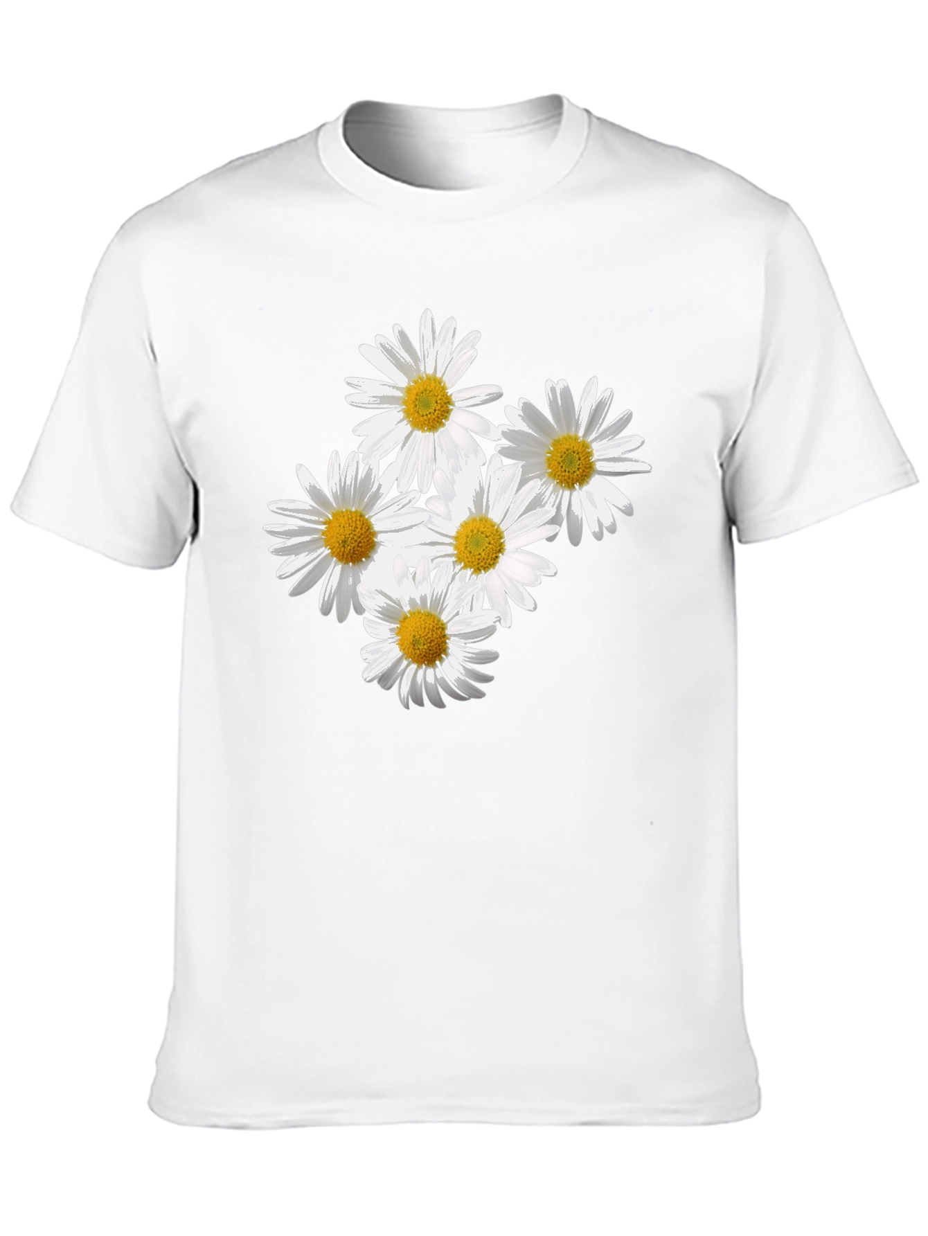 Black Daisy Flower Graphic Black T-Shirt view 10
